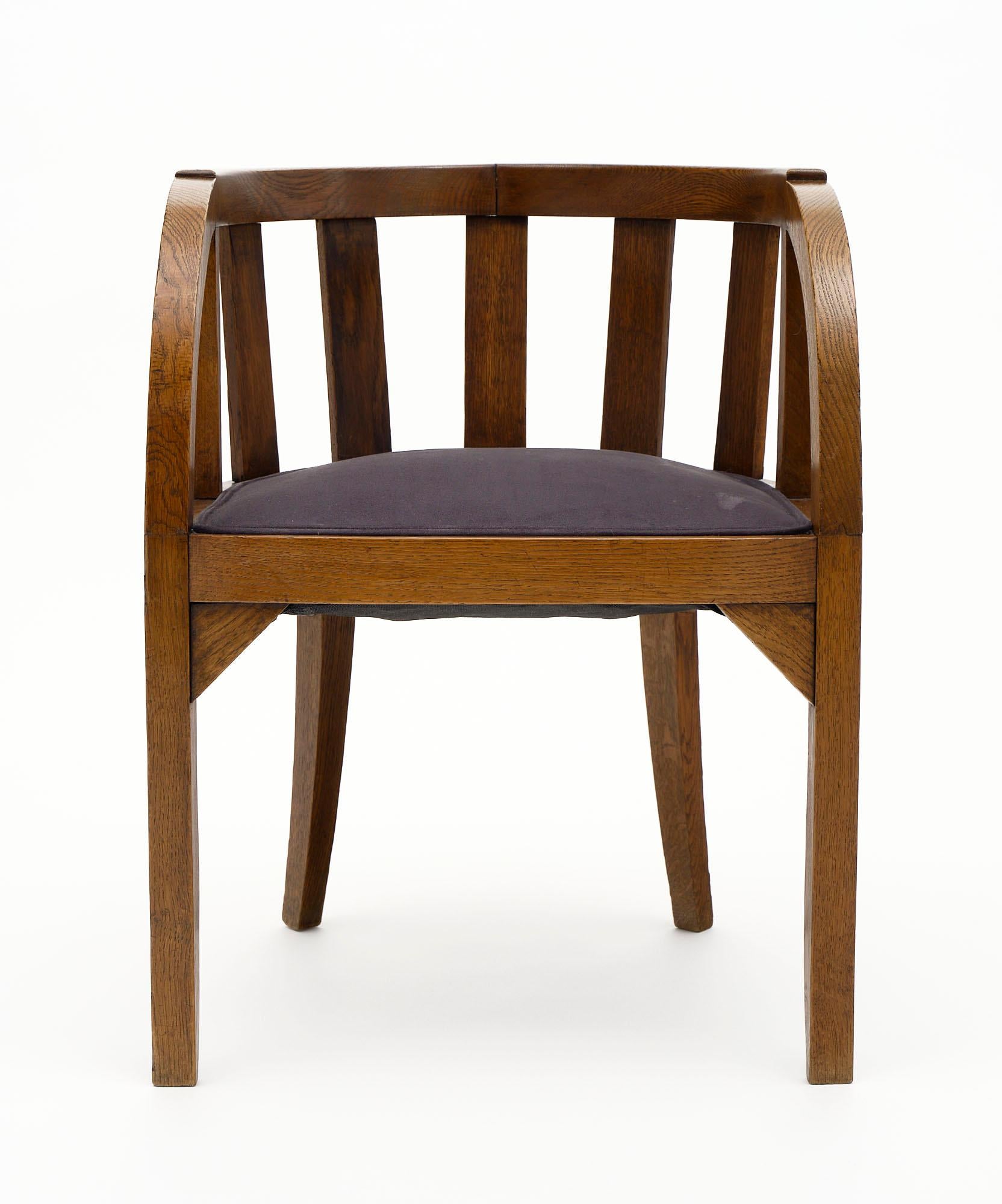 French Art Deco Oak Chairs 1