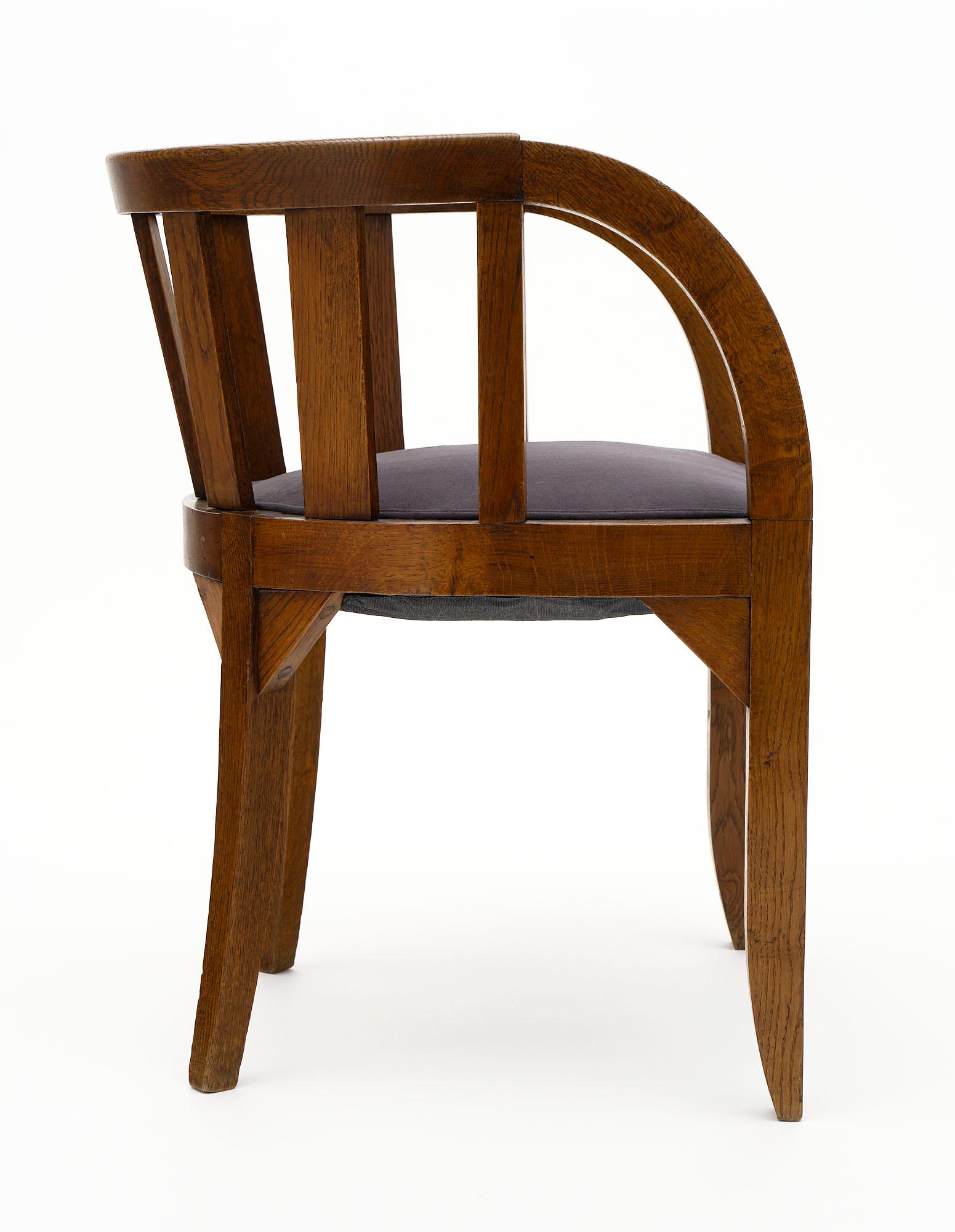 French Art Deco Oak Chairs 3