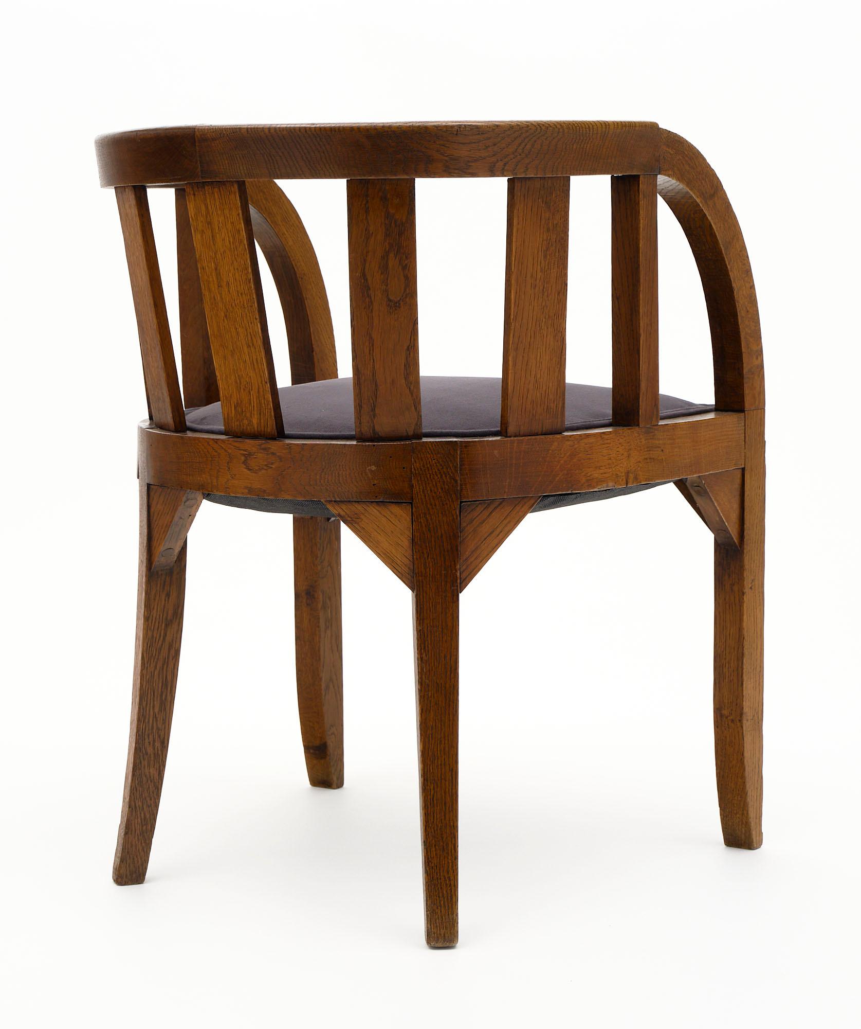 French Art Deco Oak Chairs 4