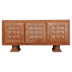 French Art Deco Oak Credenza/Sideboard