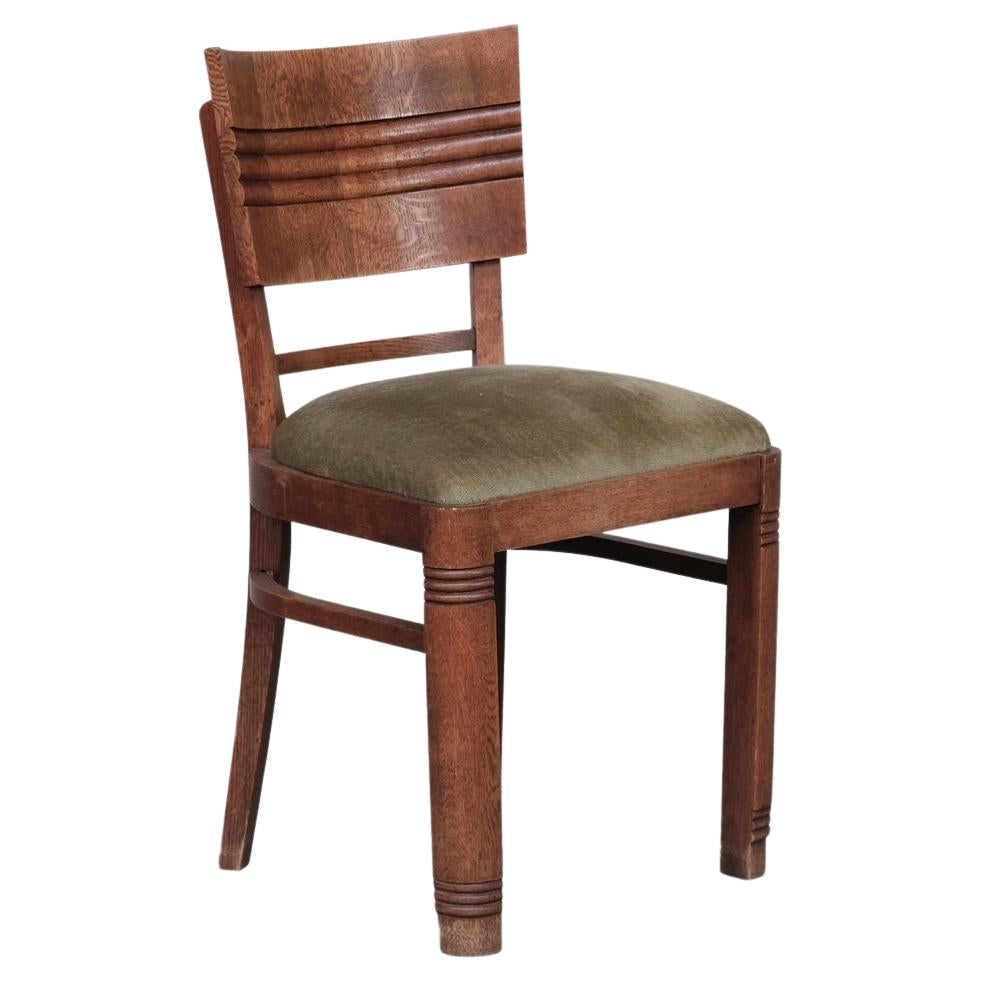 French Art Deco Oak Dining Chairs Attr. to Charles Dudouyt For Sale