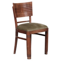 French Art Deco Oak Dining Chairs Attr. to Charles Dudouyt