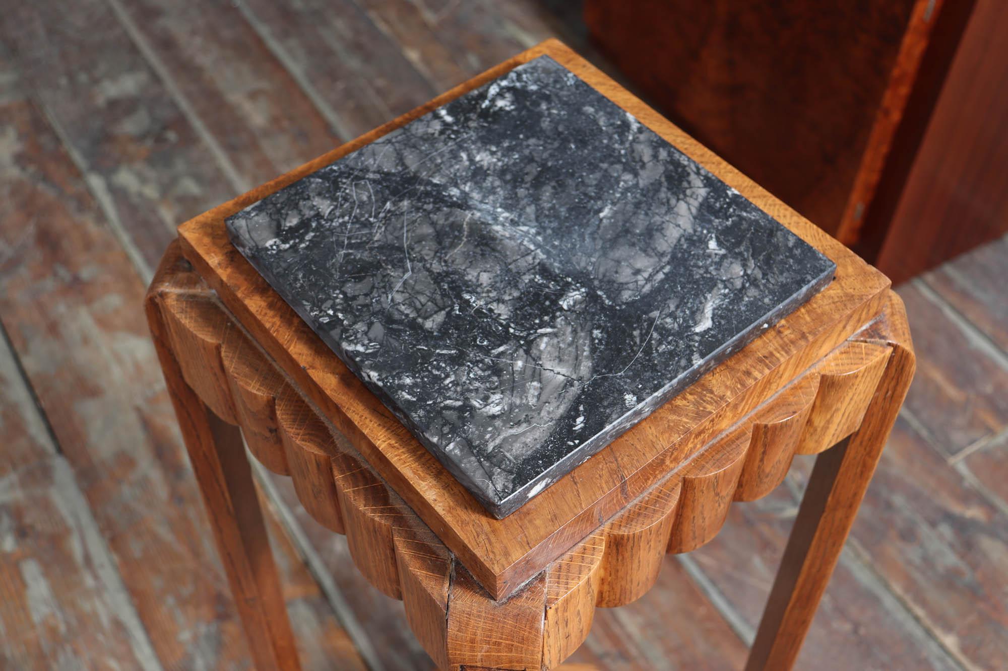 French Art Deco Oak Plant Stand For Sale 6