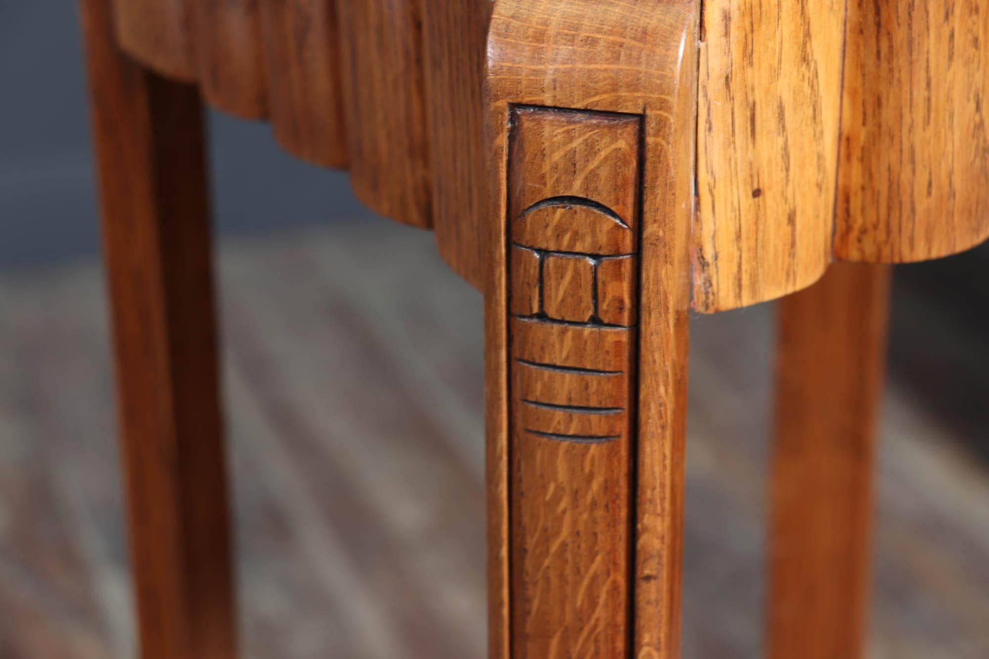 French Art Deco Oak Plant Stand For Sale 7