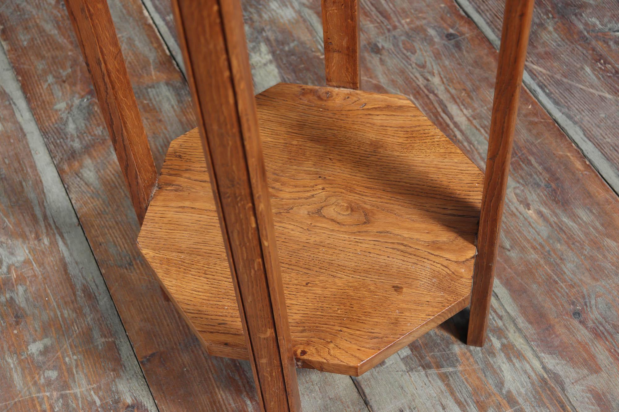 French Art Deco Oak Plant Stand For Sale 8