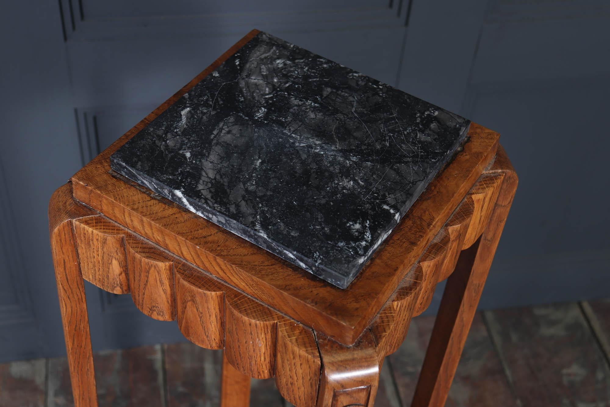 French Art Deco Oak Plant Stand For Sale 2