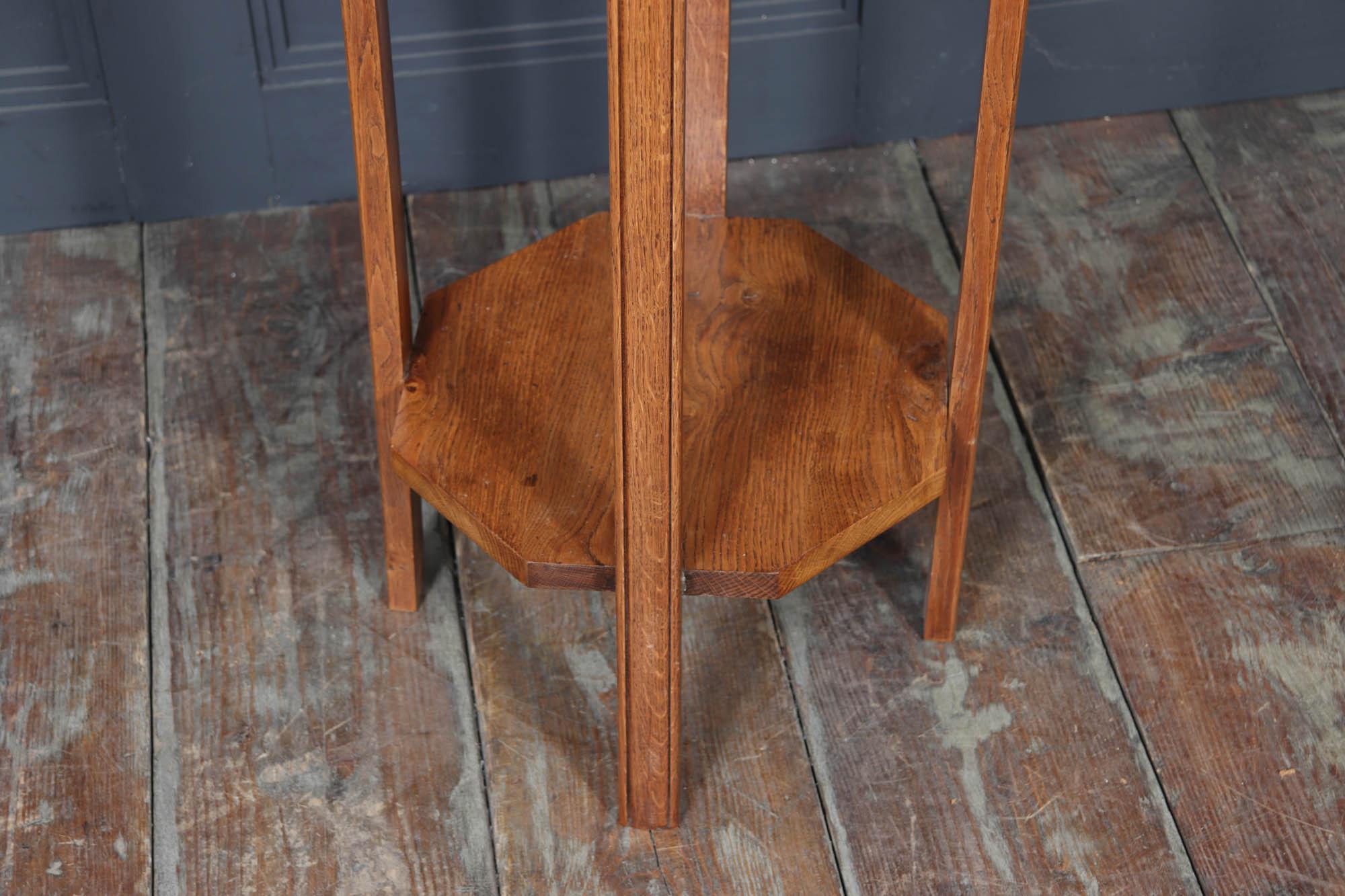 French Art Deco Oak Plant Stand For Sale 3