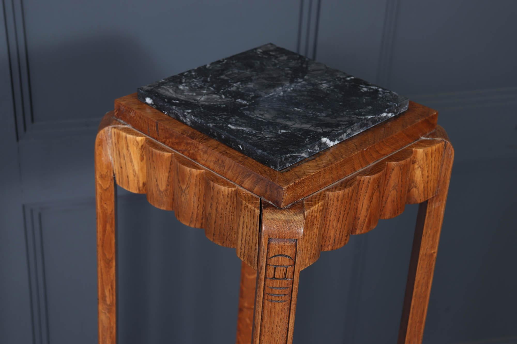 French Art Deco Oak Plant Stand For Sale 4