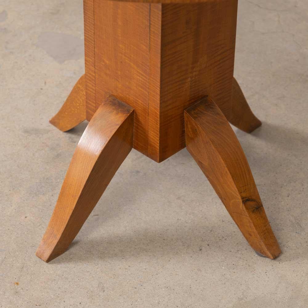 French Art Deco Oak Side Table For Sale 6