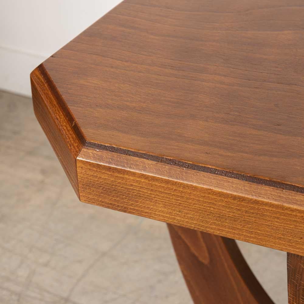 Französischer Art Deco Eiche Beistelltisch im Angebot 8
