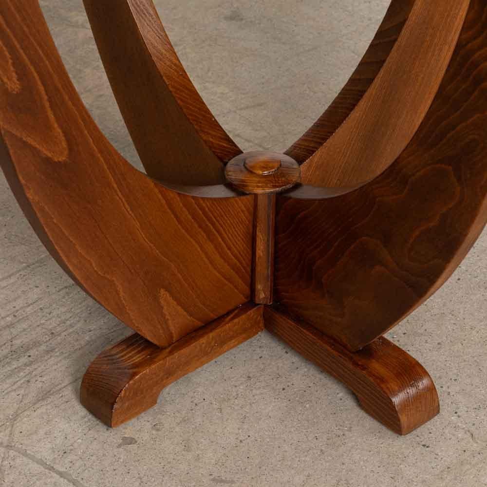 Französischer Art Deco Eiche Beistelltisch im Angebot 10