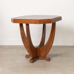 French Art Deco Oak Side Table