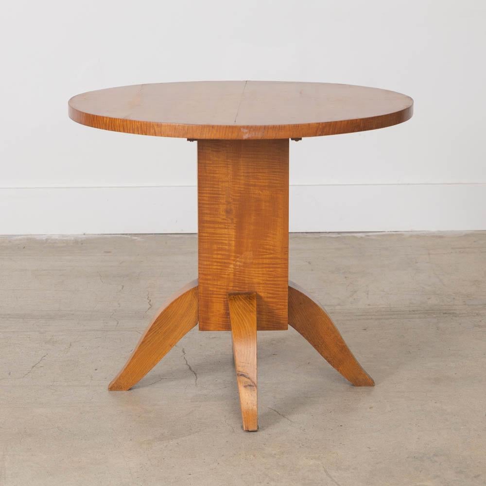 20th Century French Art Deco Oak Side Table For Sale