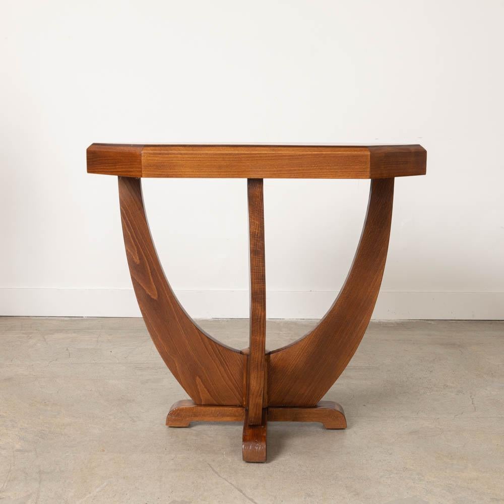Französischer Art Deco Eiche Beistelltisch im Angebot 3