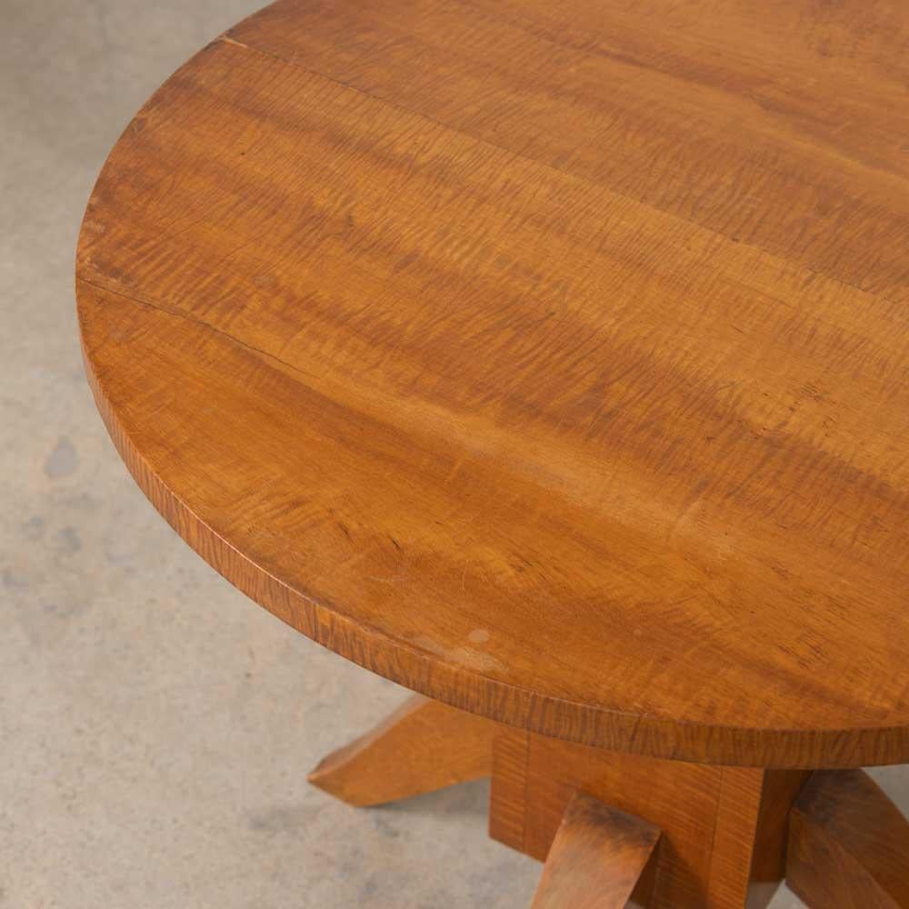 French Art Deco Oak Side Table For Sale 5