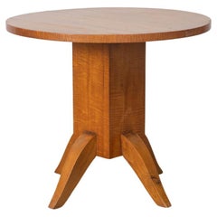French Art Deco Oak Side Table