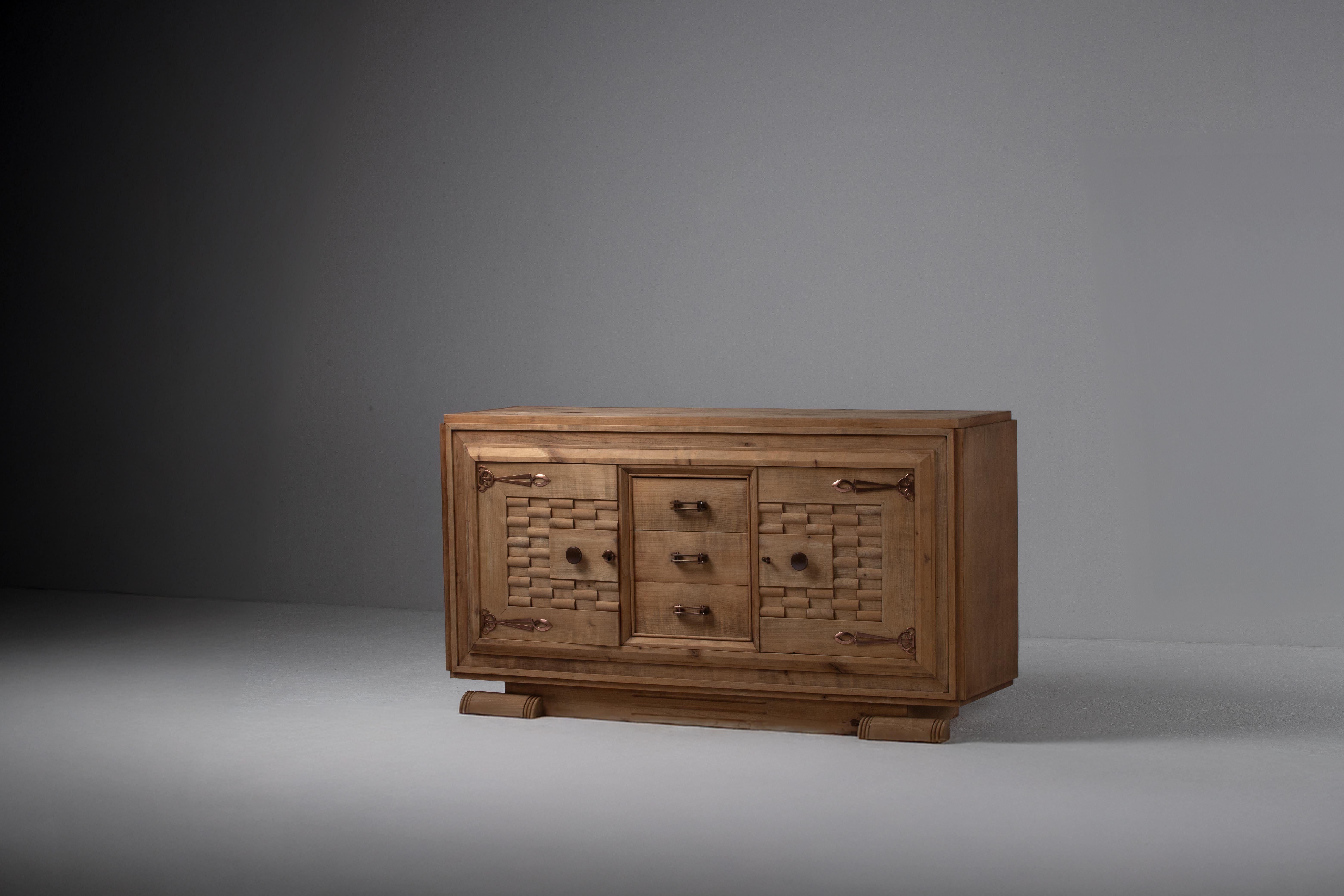Metà XX secolo Credenza francese Art Déco in Oak, anni '40 in vendita