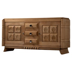 French Art Deco Oak Sideboard, 1940s