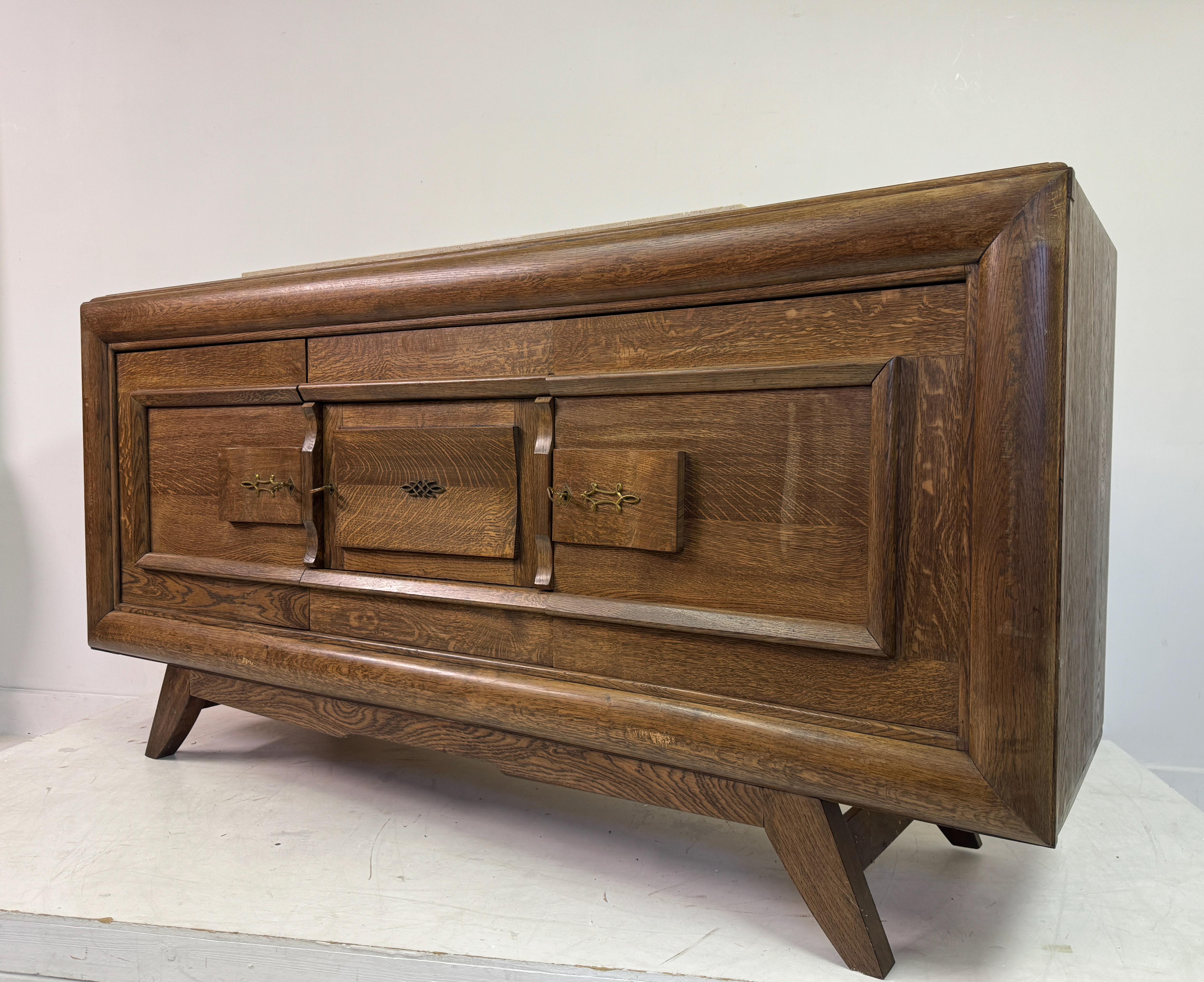 Credenza o buffet francese Art Déco in Oak del 1940 in vendita 8