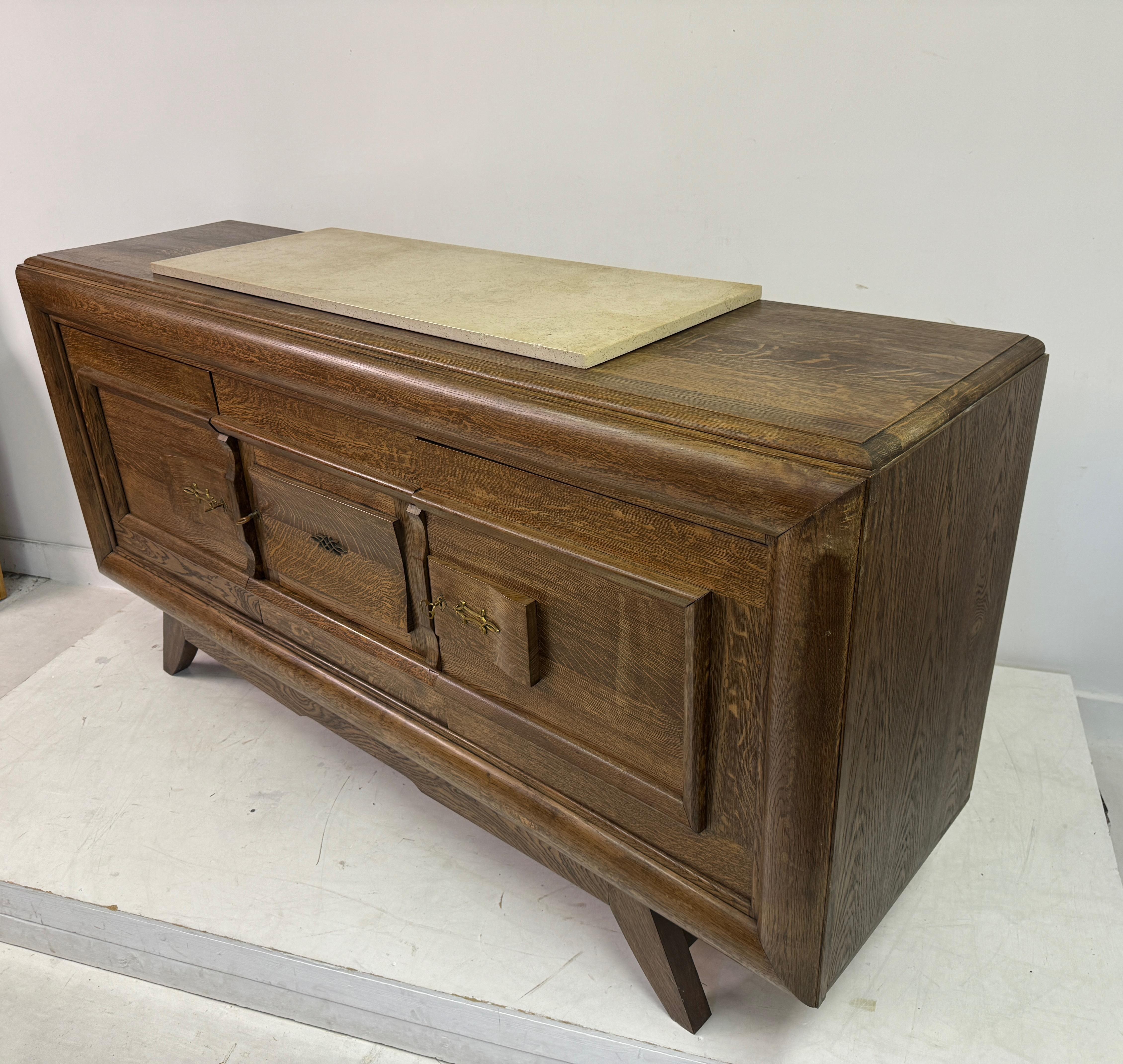 Credenza o buffet francese Art Déco in Oak del 1940 in vendita 10