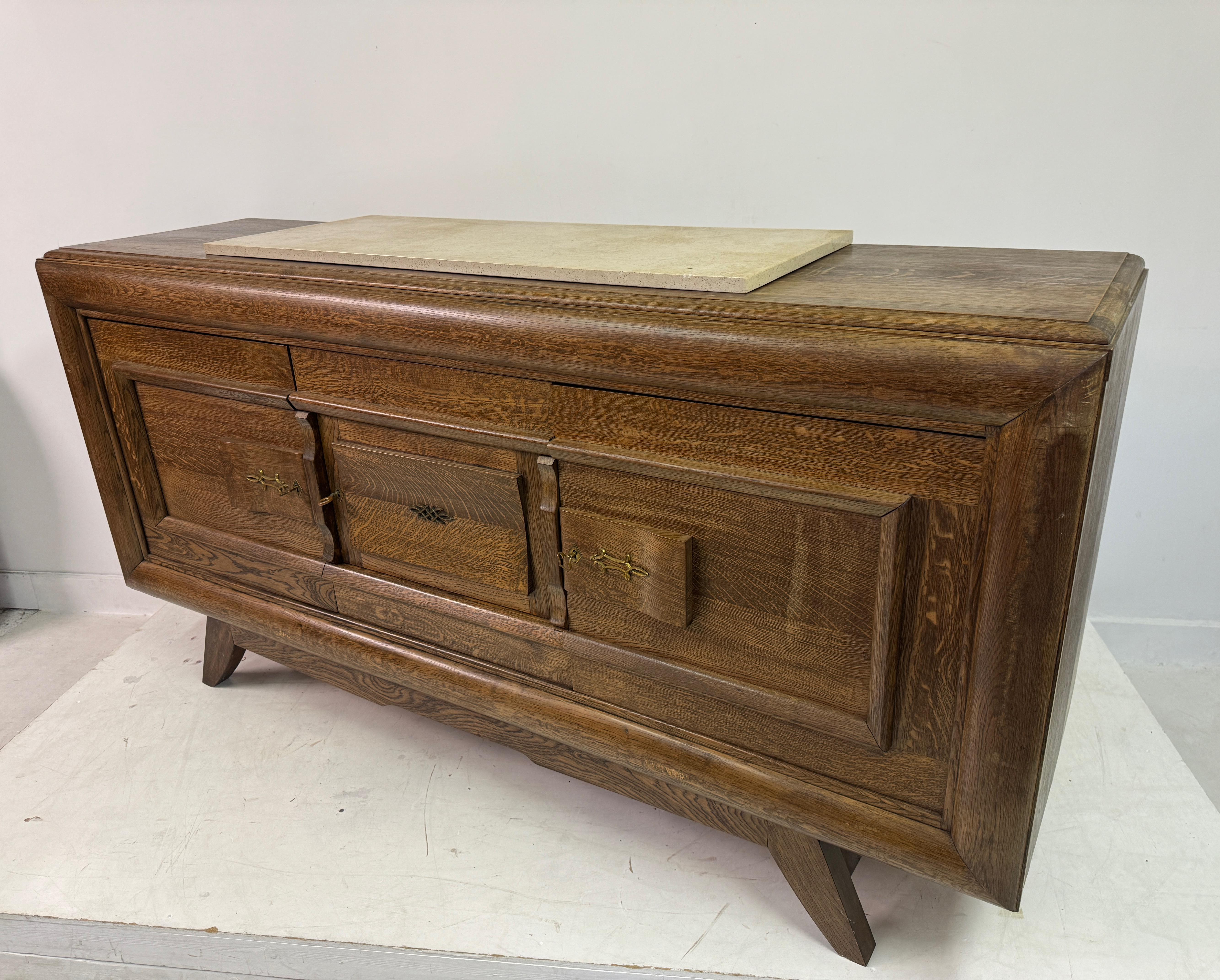 Credenza o buffet francese Art Déco in Oak del 1940 in vendita 11