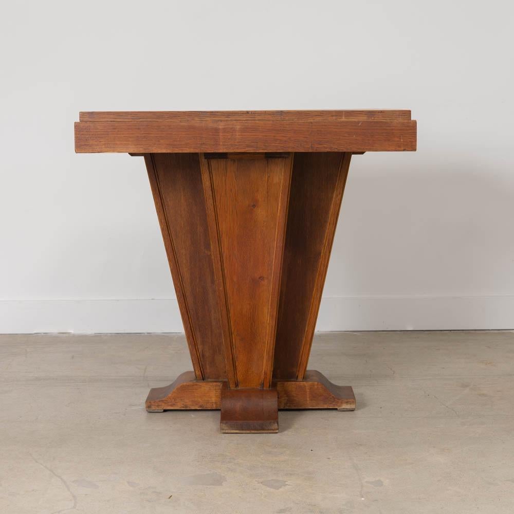 French Art Deco Oak Table For Sale 2