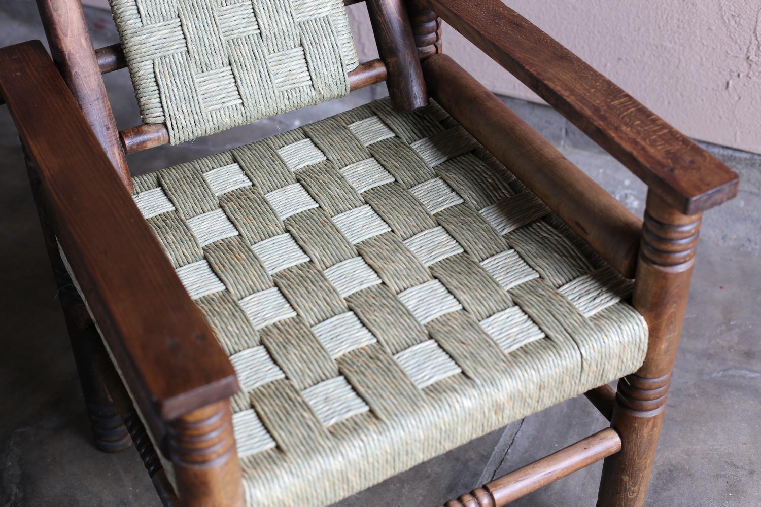 French Art Deco Oakwood Armchair by Charles Dudouyt For Sale 5