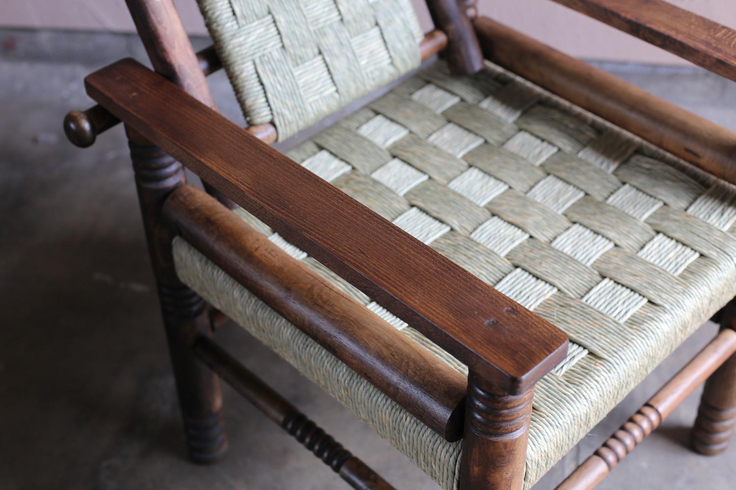 French Art Deco Oakwood Armchair by Charles Dudouyt For Sale 8
