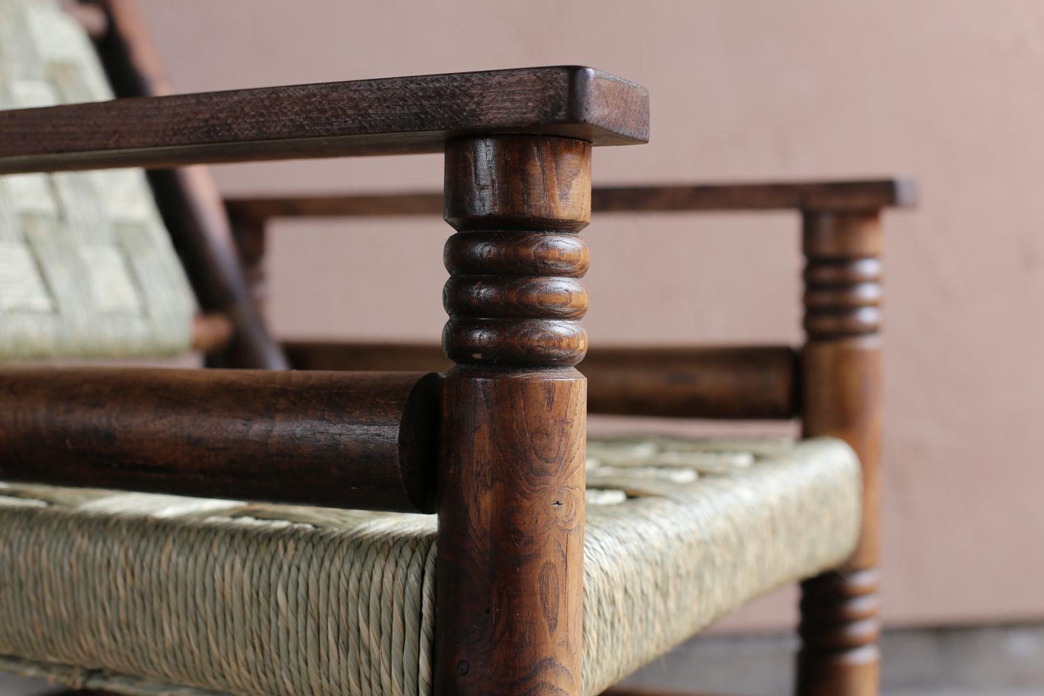 French Art Deco Oakwood Armchair by Charles Dudouyt For Sale 10