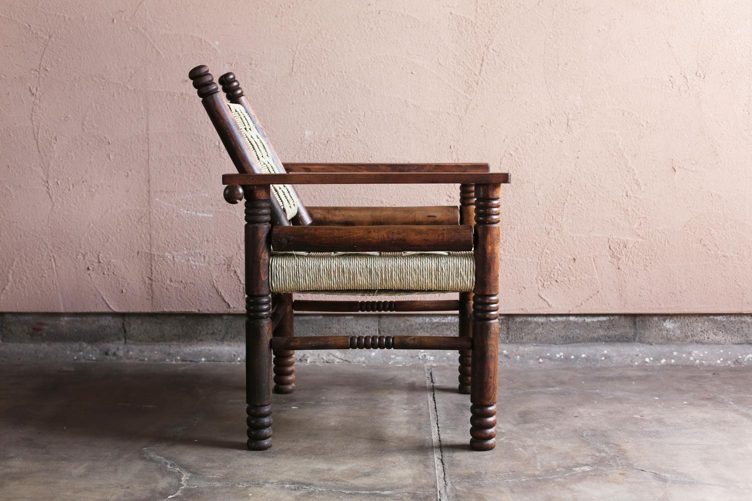 French Art Deco Oakwood Armchair by Charles Dudouyt For Sale 1