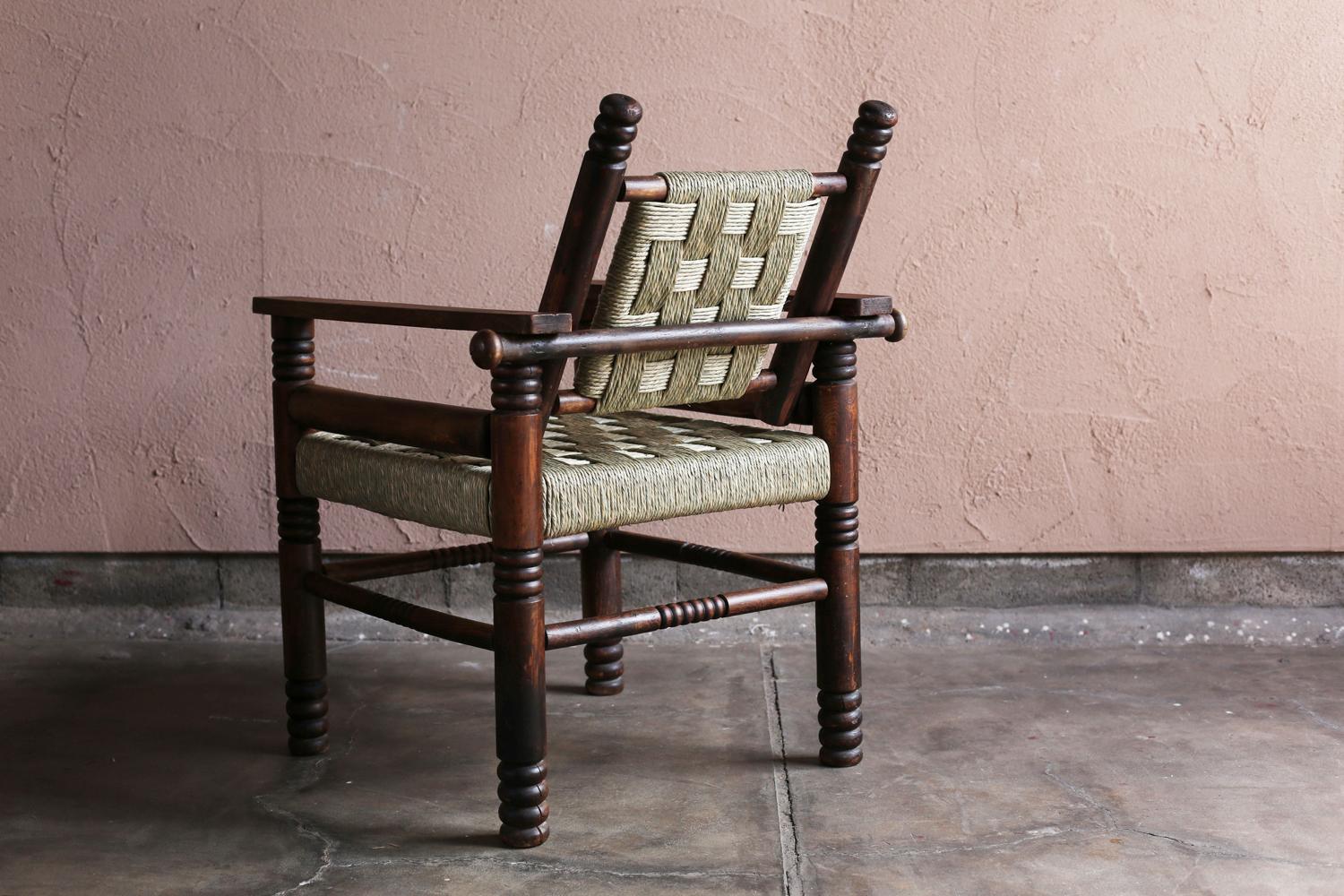 French Art Deco Oakwood Armchair by Charles Dudouyt For Sale 2