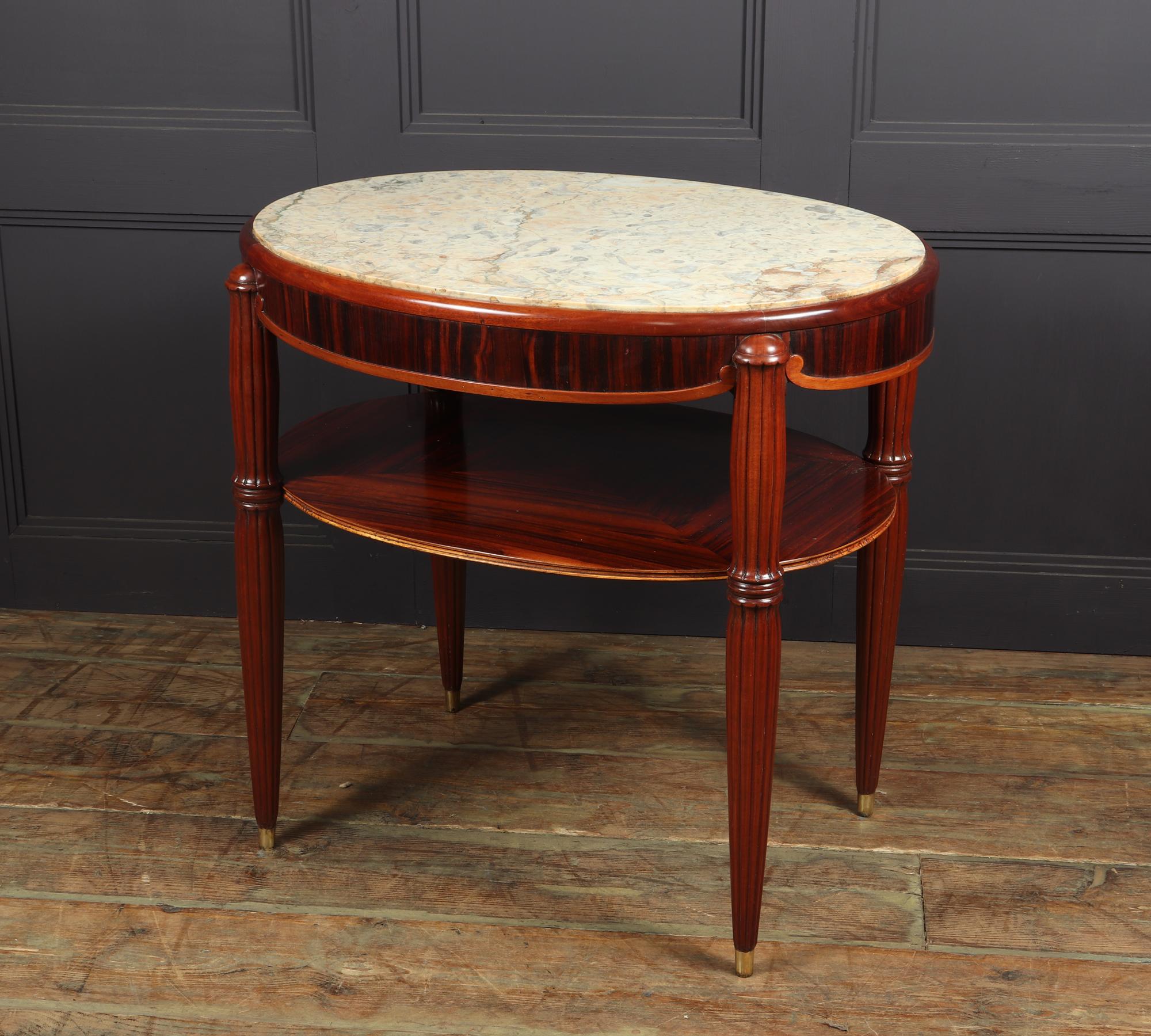 French Art Deco Occasional Table with Marble Top In Excellent Condition In Paddock Wood Tonbridge, GB