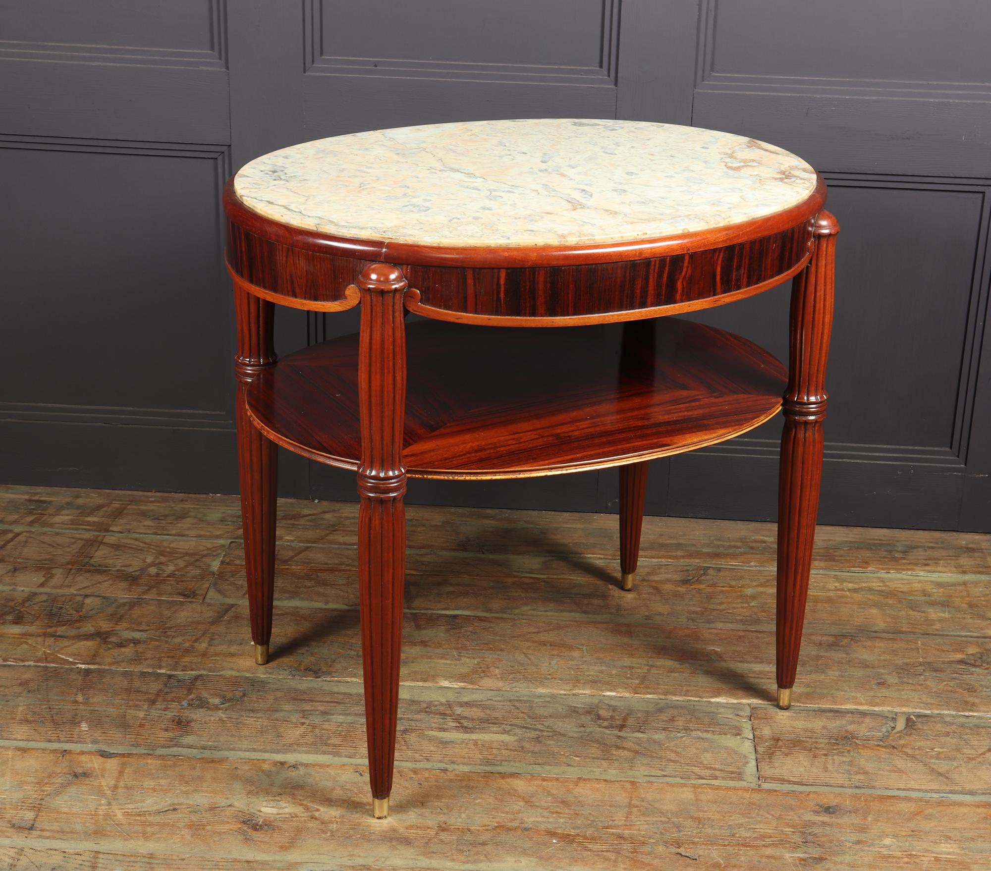 Mid-20th Century French Art Deco Occasional Table with Marble Top