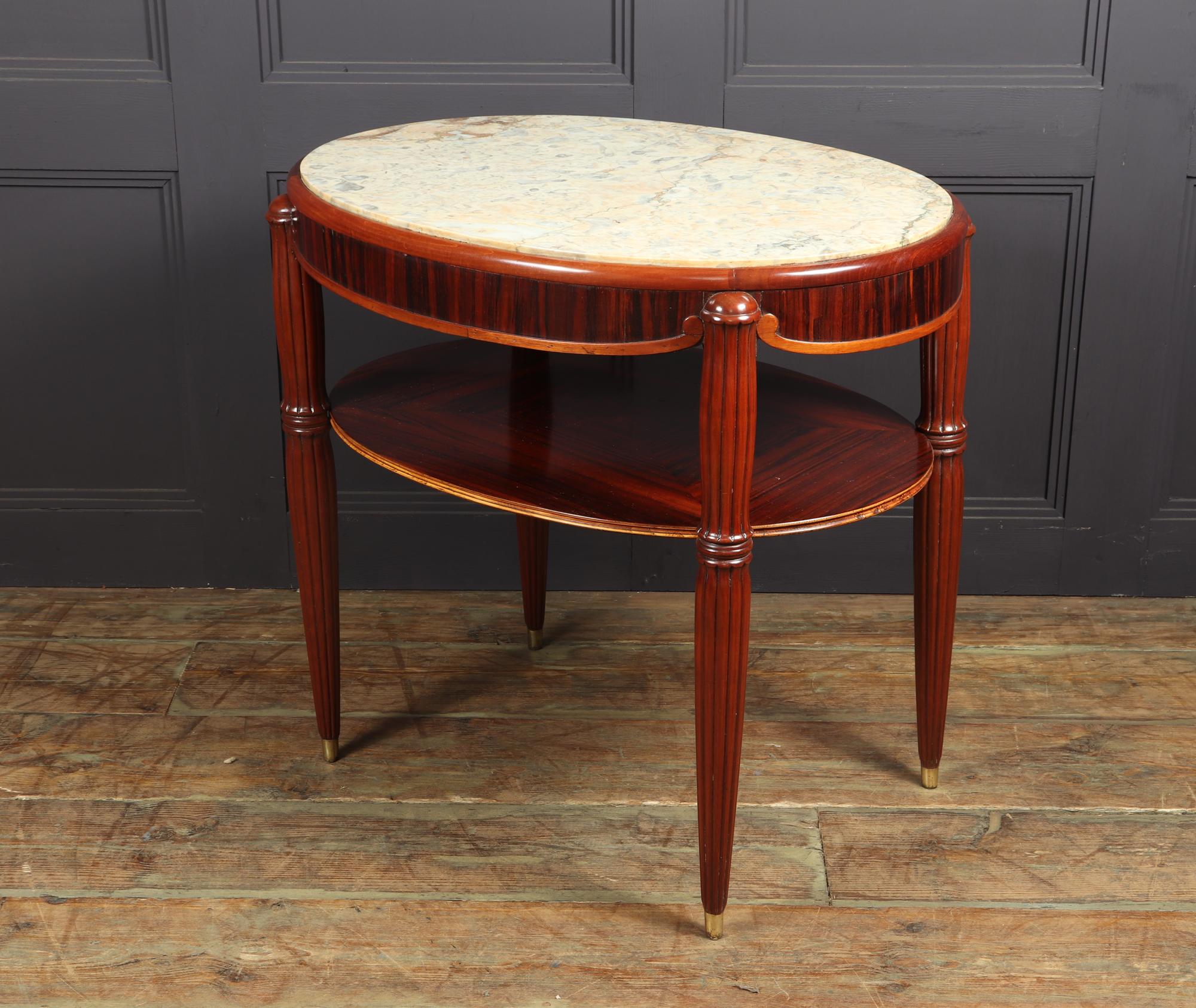 French Art Deco Occasional Table with Marble Top 2