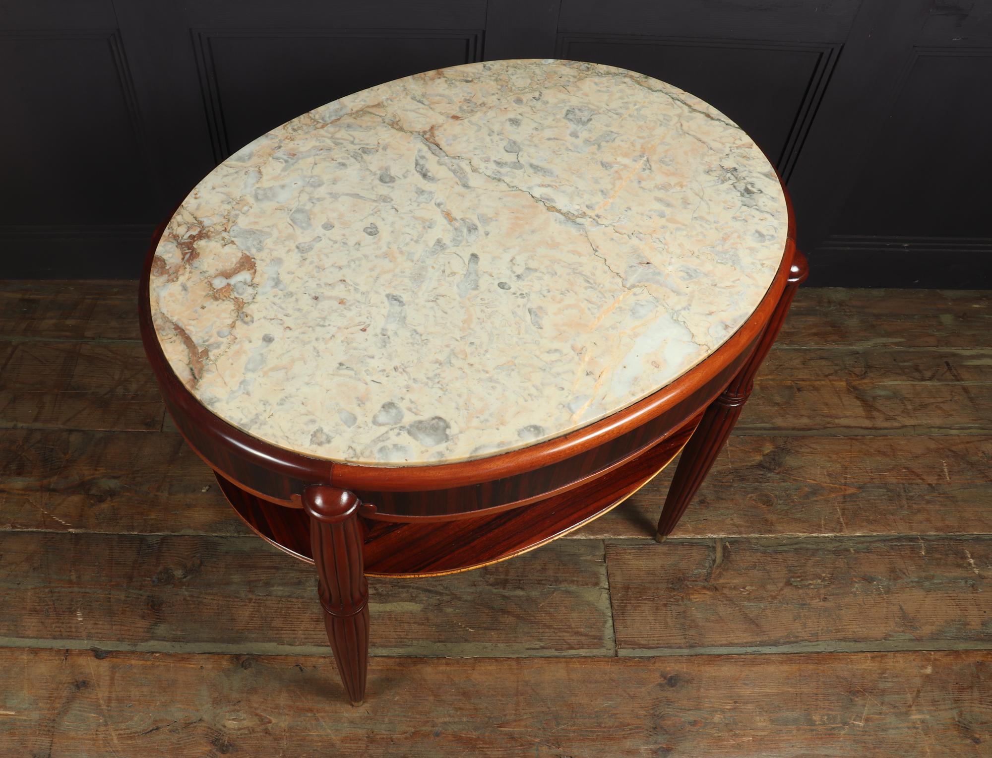 French Art Deco Occasional Table with Marble Top 4