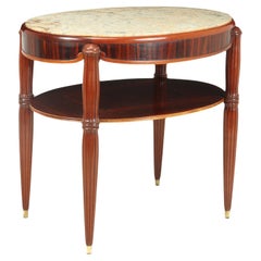 French Art Deco Occasional Table with Marble Top