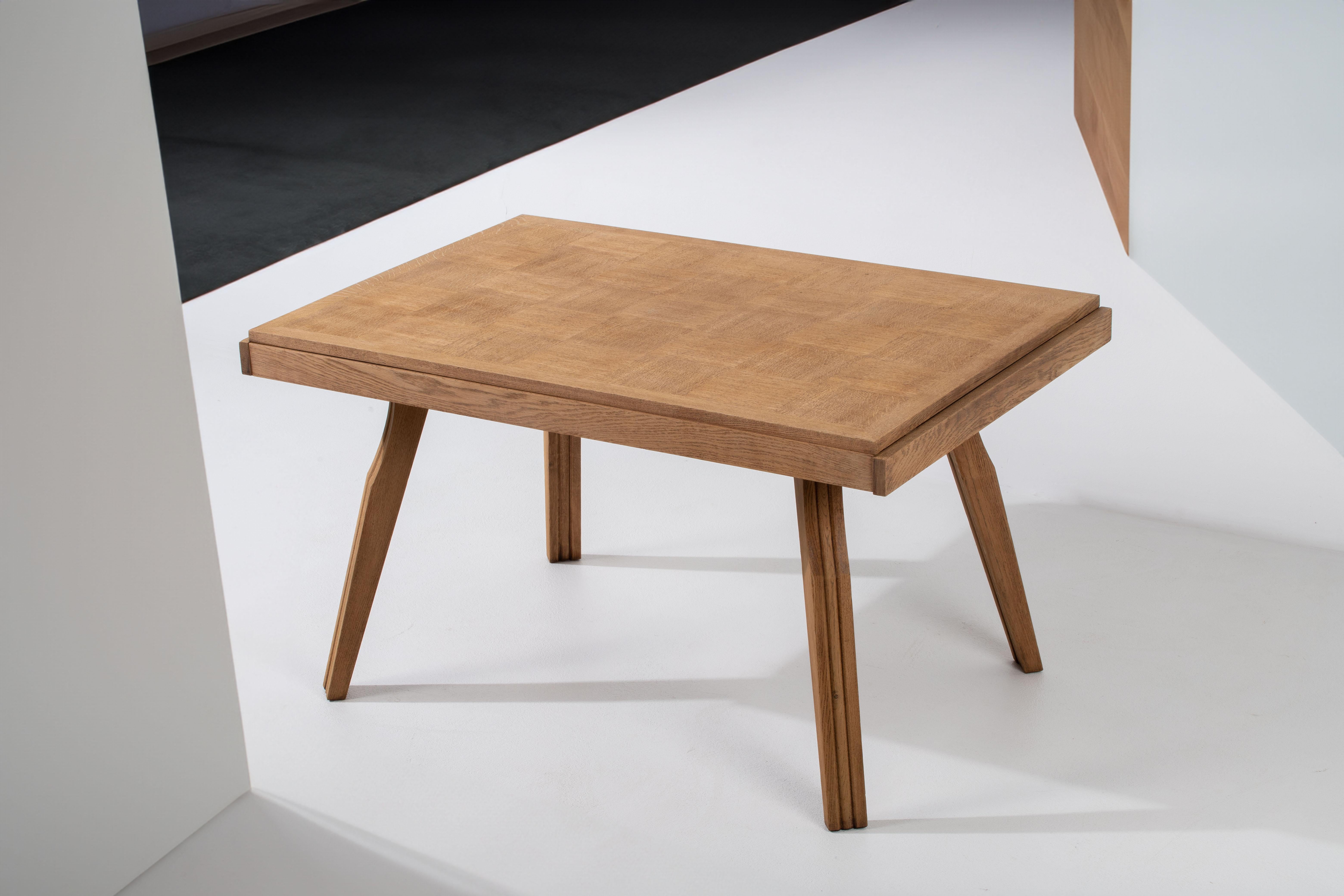 French Art Deco Occasionnal Table Oak, 1940s 1