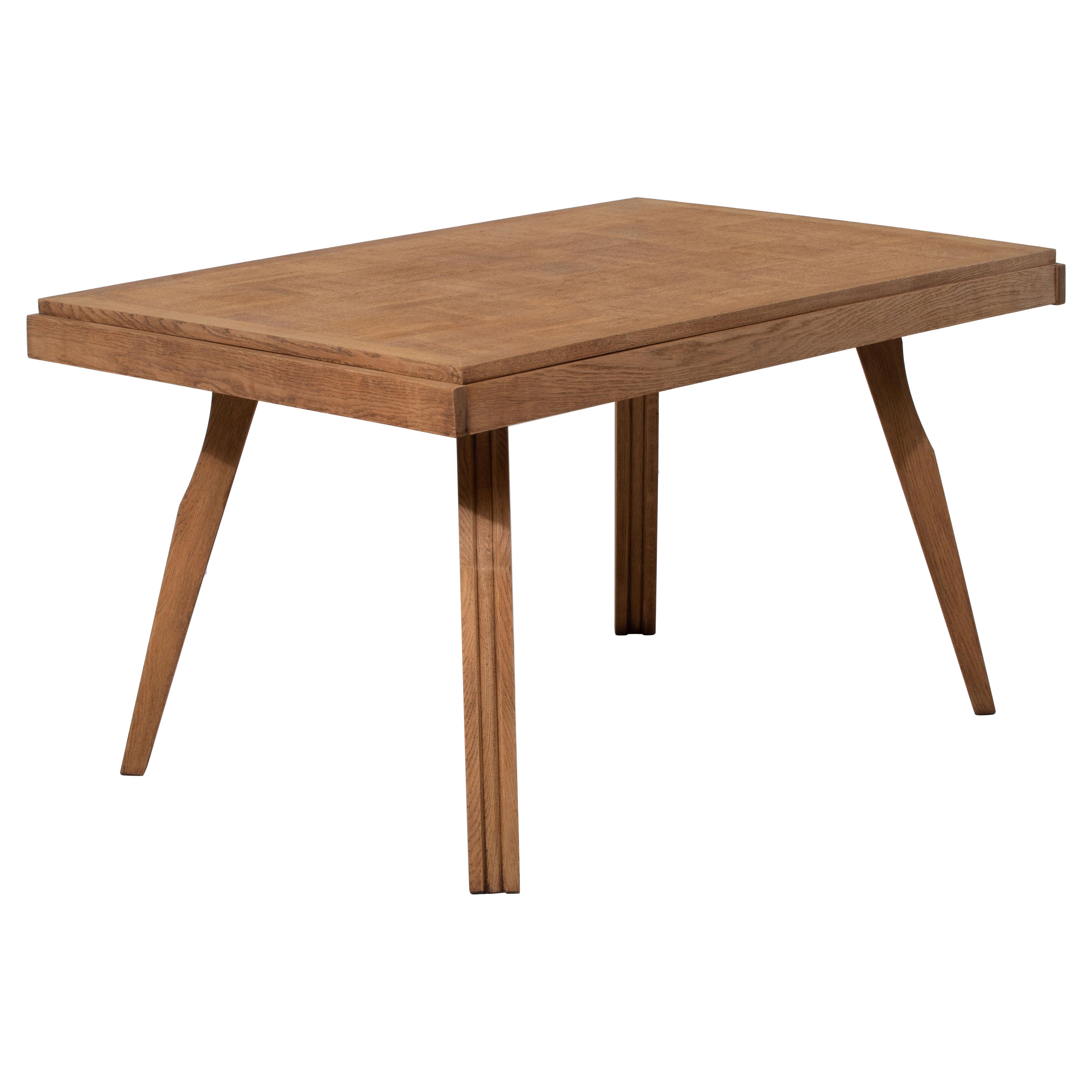 French Art Deco Occasionnal Table Oak, 1940s