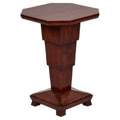 French Art Deco Octagonal Mahogany Stand or Table