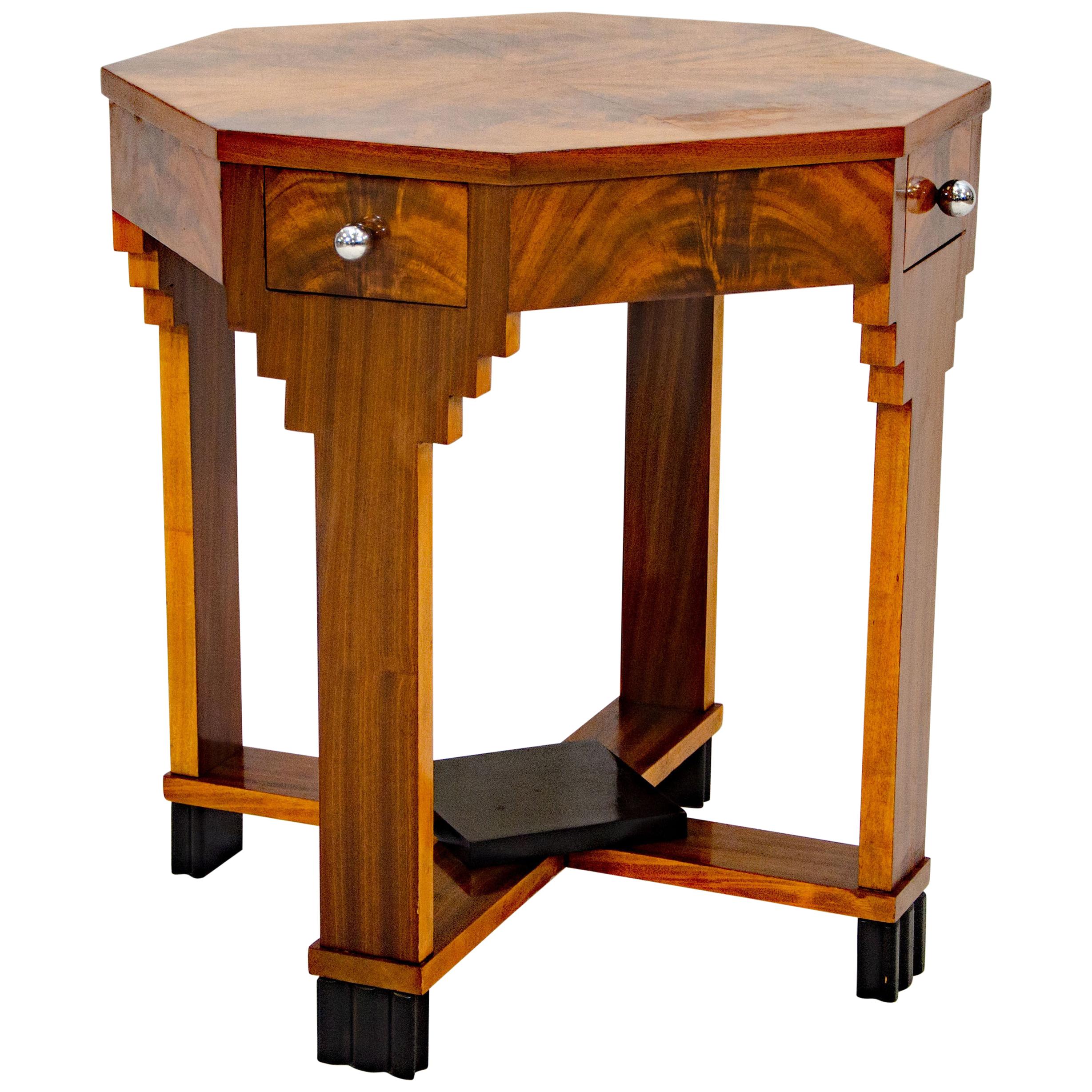 French Art Deco Octagonal Occasional or Accent Table