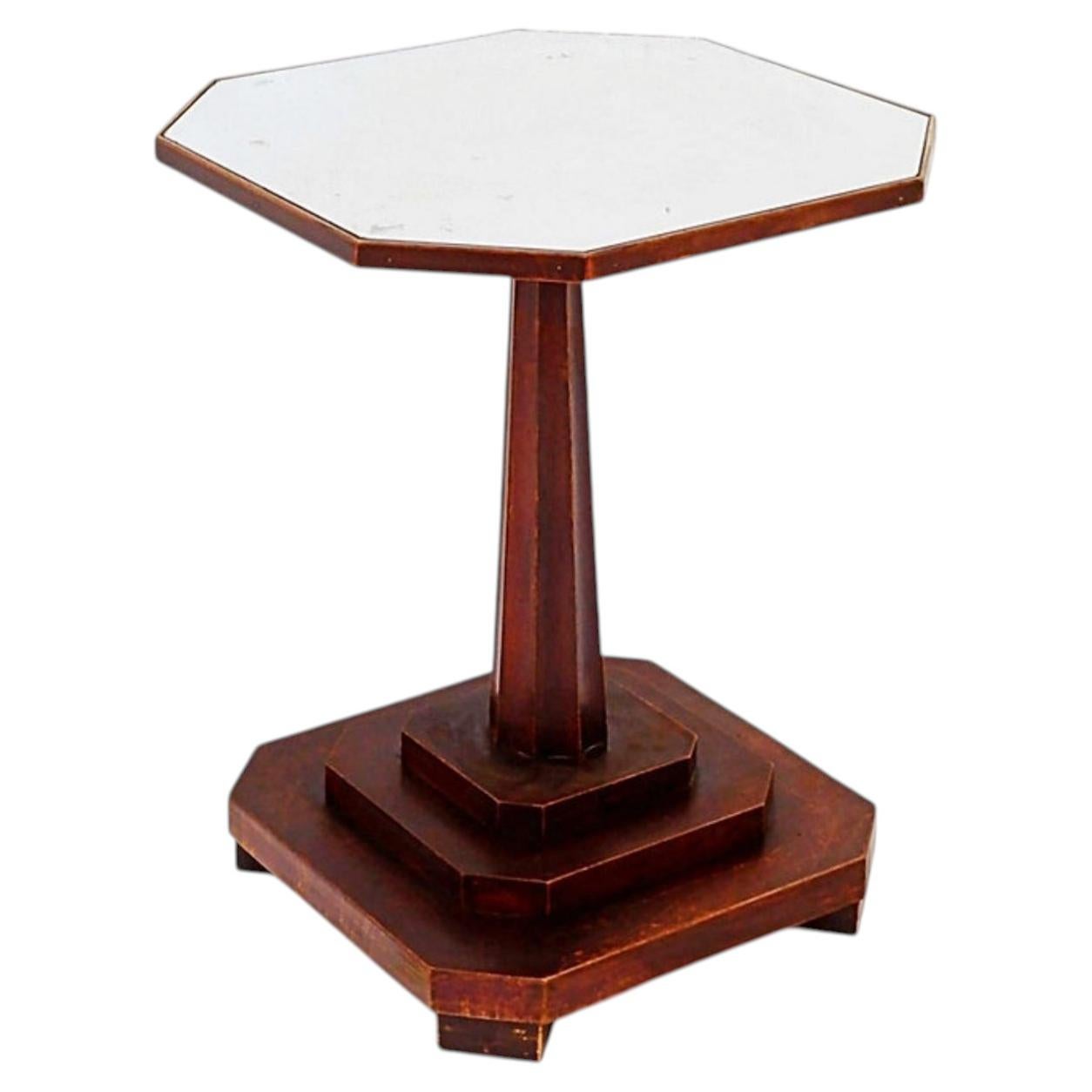 Table à pied octogonale Art déco française / Gueridon - Années 1930