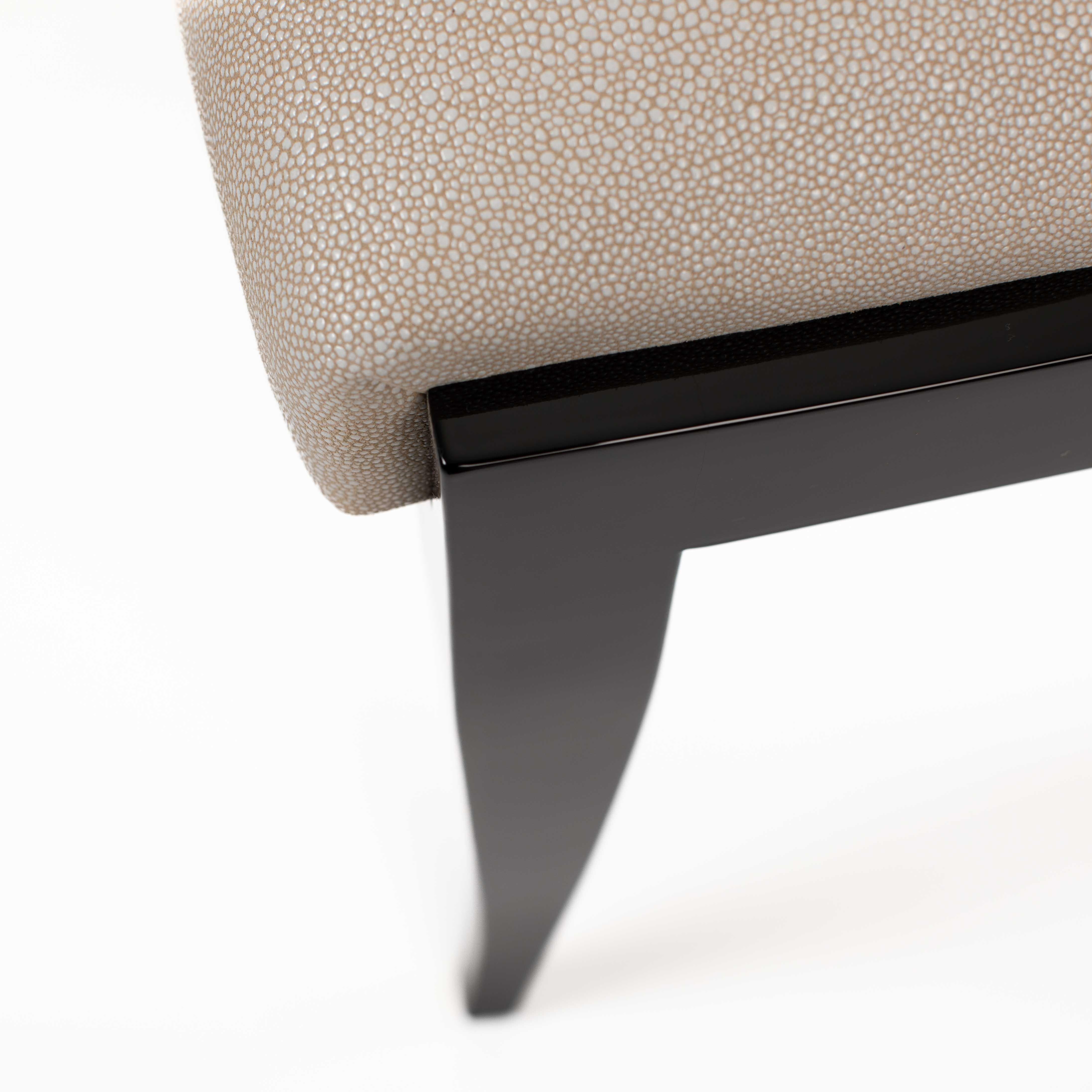 Chaise de bureau Art Déco Noir Laqué Raydesign cuir 1920s en vente 4
