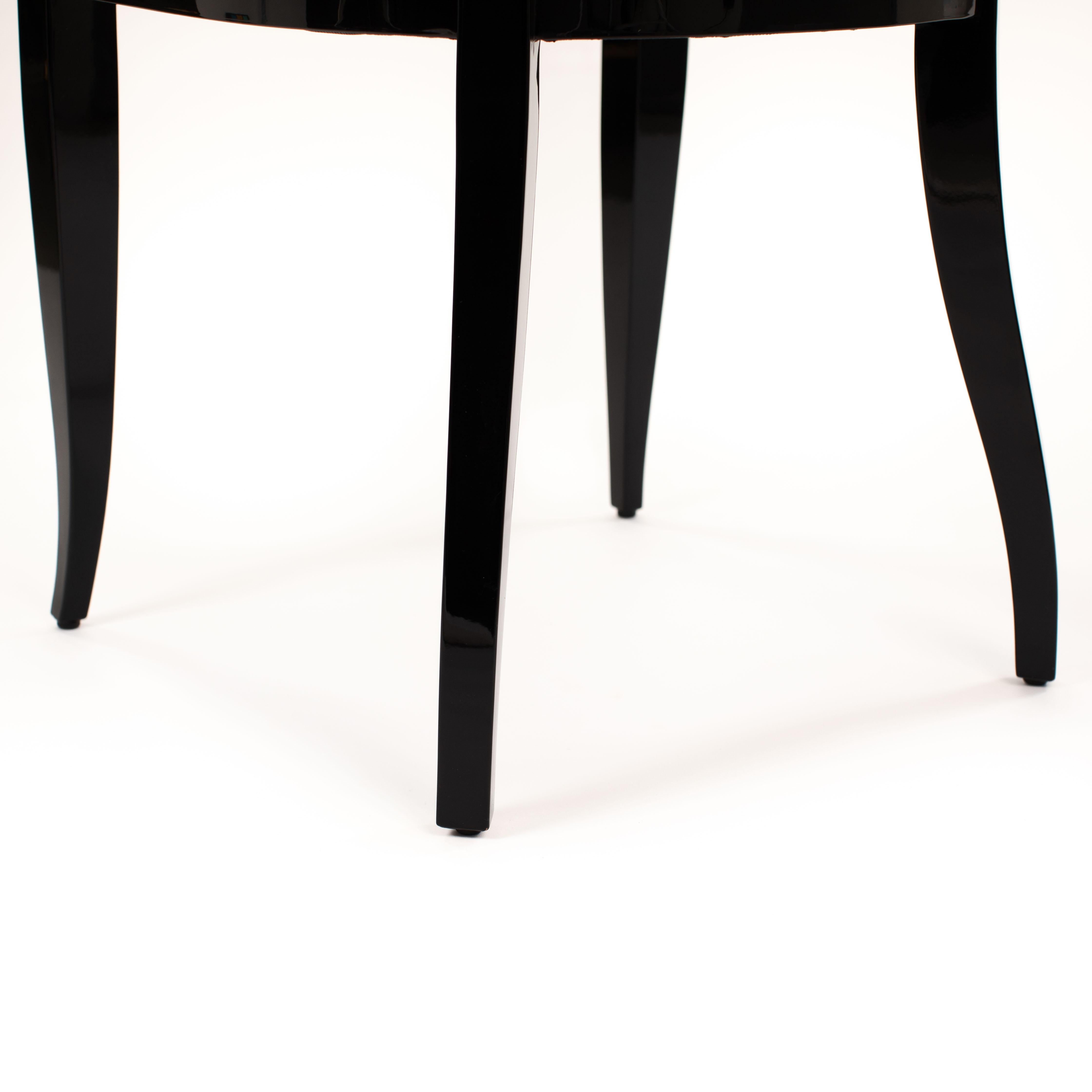 Chaise de bureau Art Déco Noir Laqué Raydesign cuir 1920s en vente 10