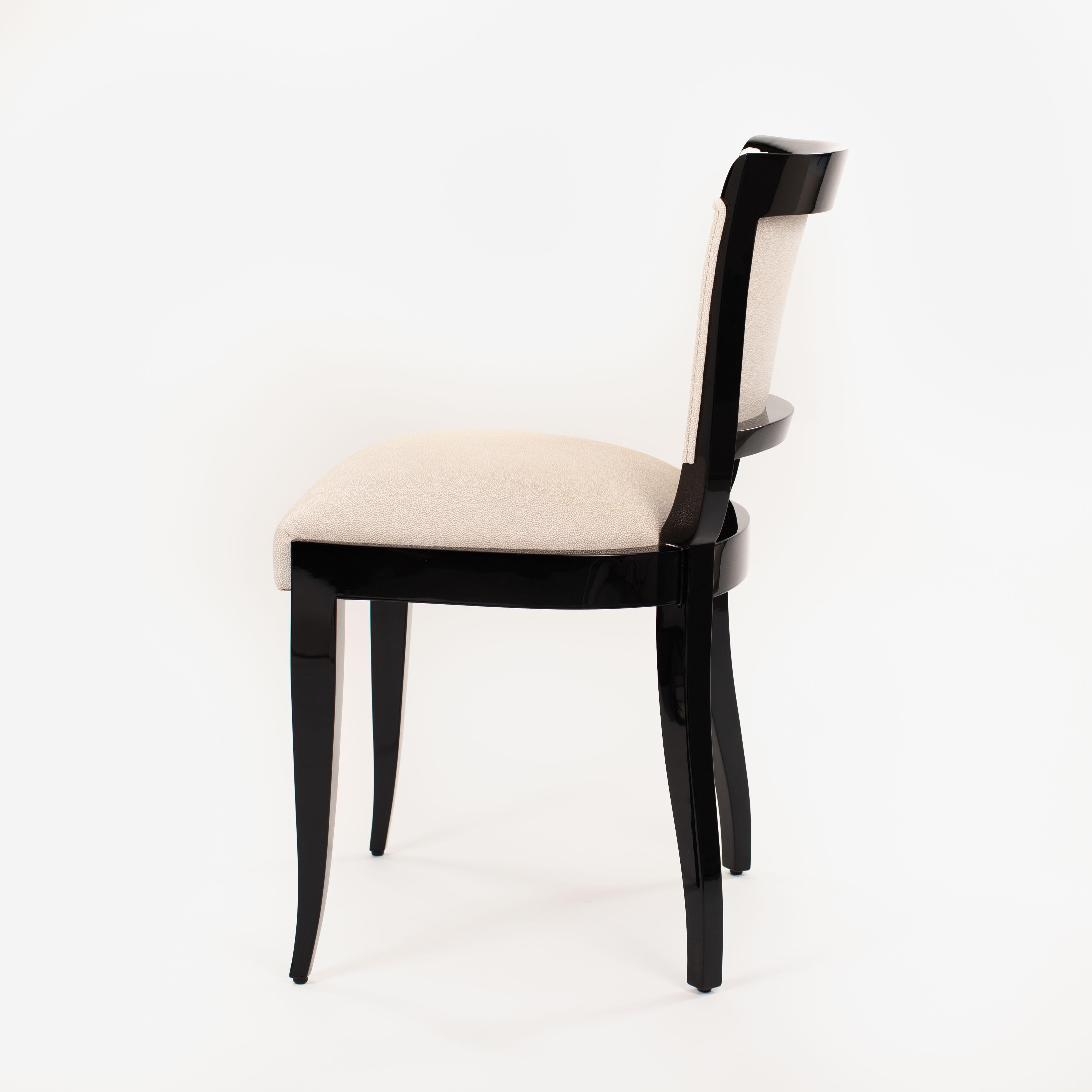 Art déco Chaise de bureau Art Déco Noir Laqué Raydesign cuir 1920s en vente