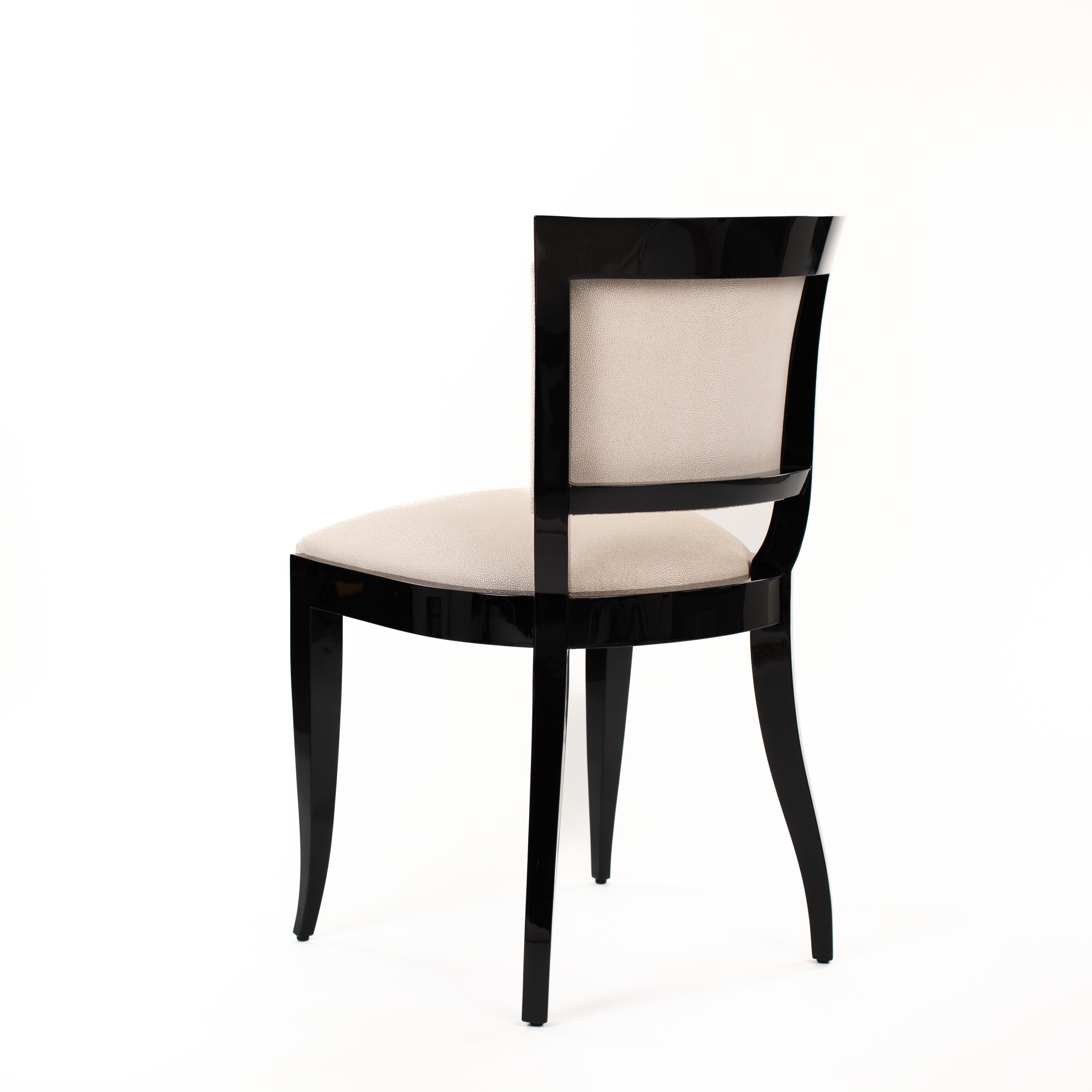 Chaise de bureau Art Déco Noir Laqué Raydesign cuir 1920s Excellent état - En vente à Salzburg, AT