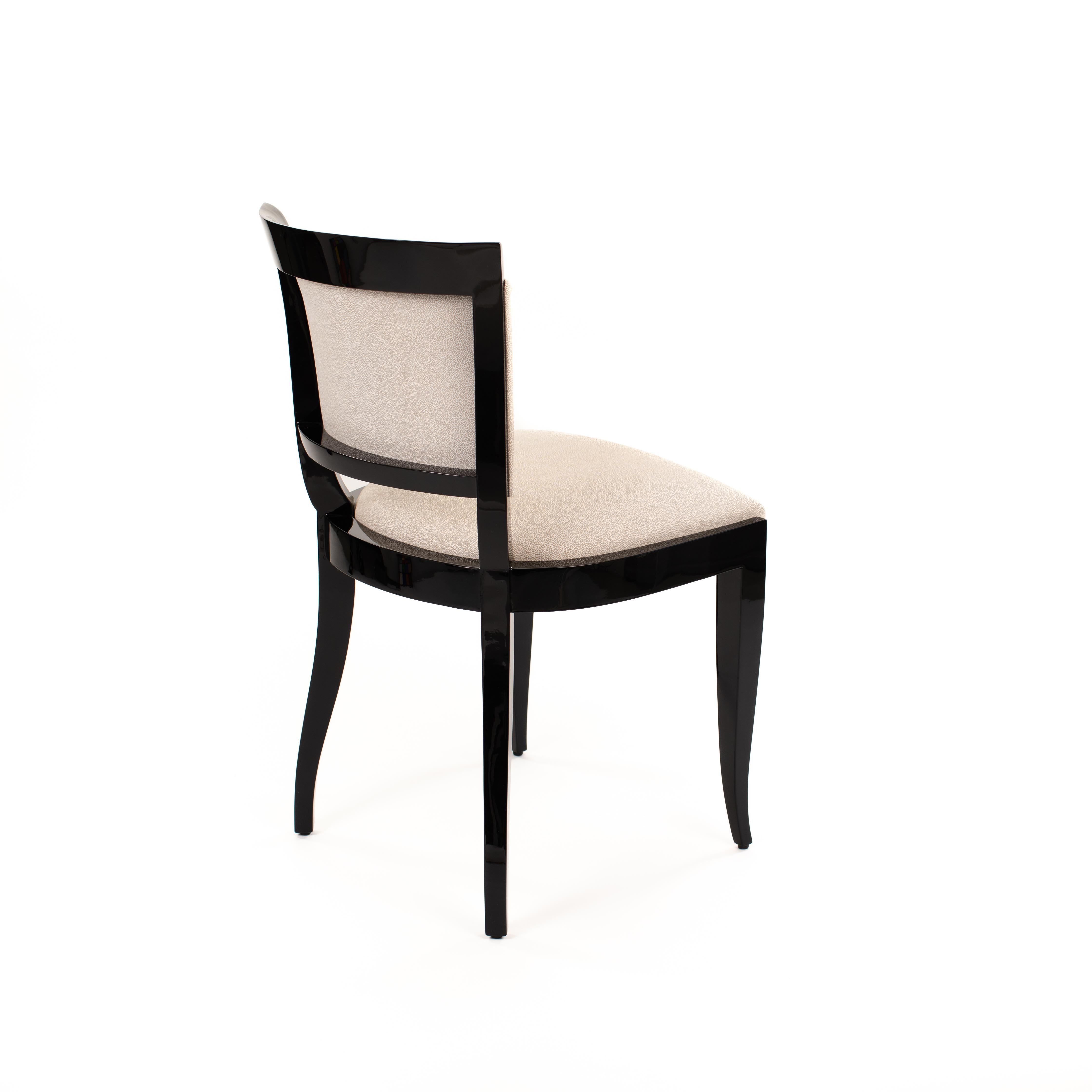 Cuir Chaise de bureau Art Déco Noir Laqué Raydesign cuir 1920s en vente