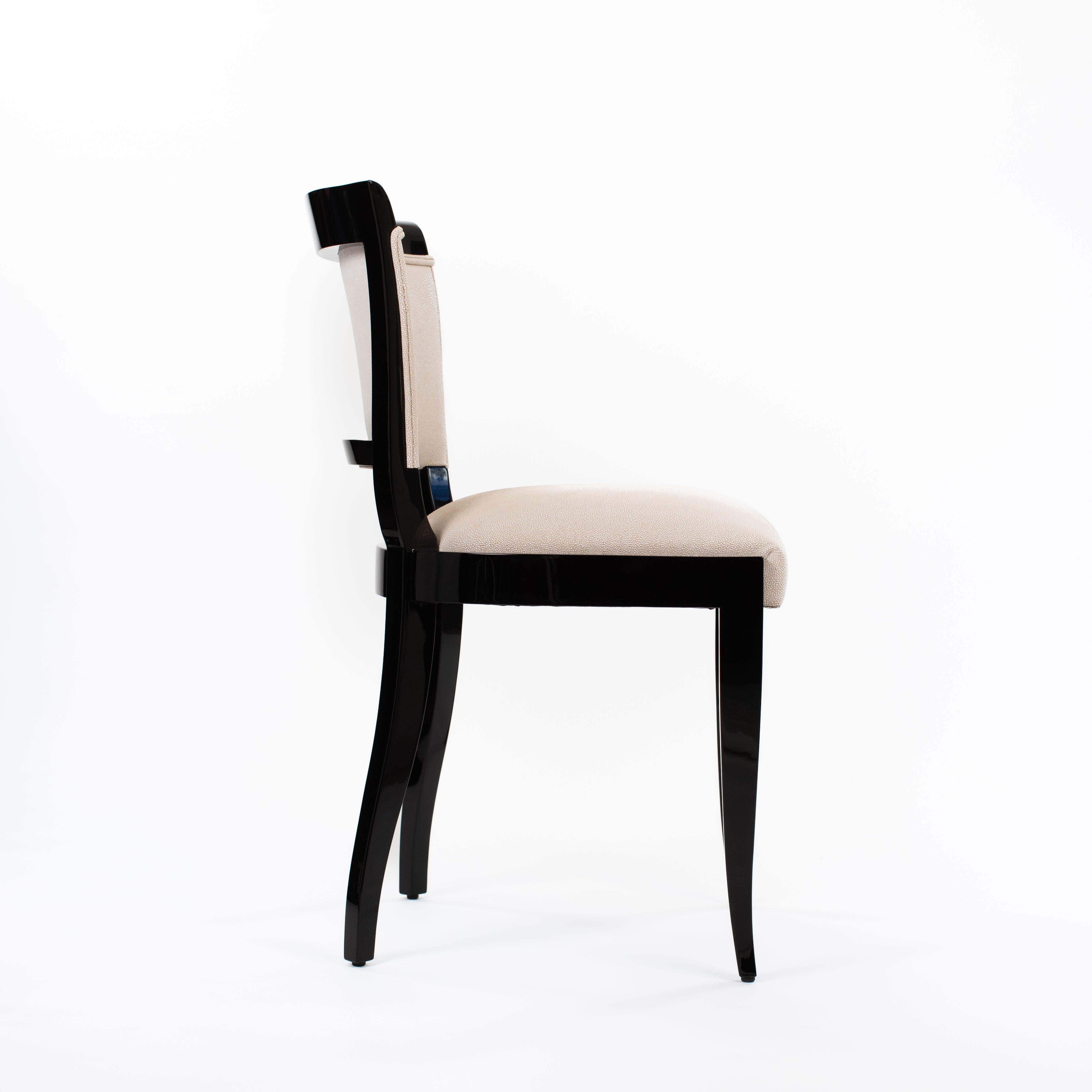 Chaise de bureau Art Déco Noir Laqué Raydesign cuir 1920s en vente 1
