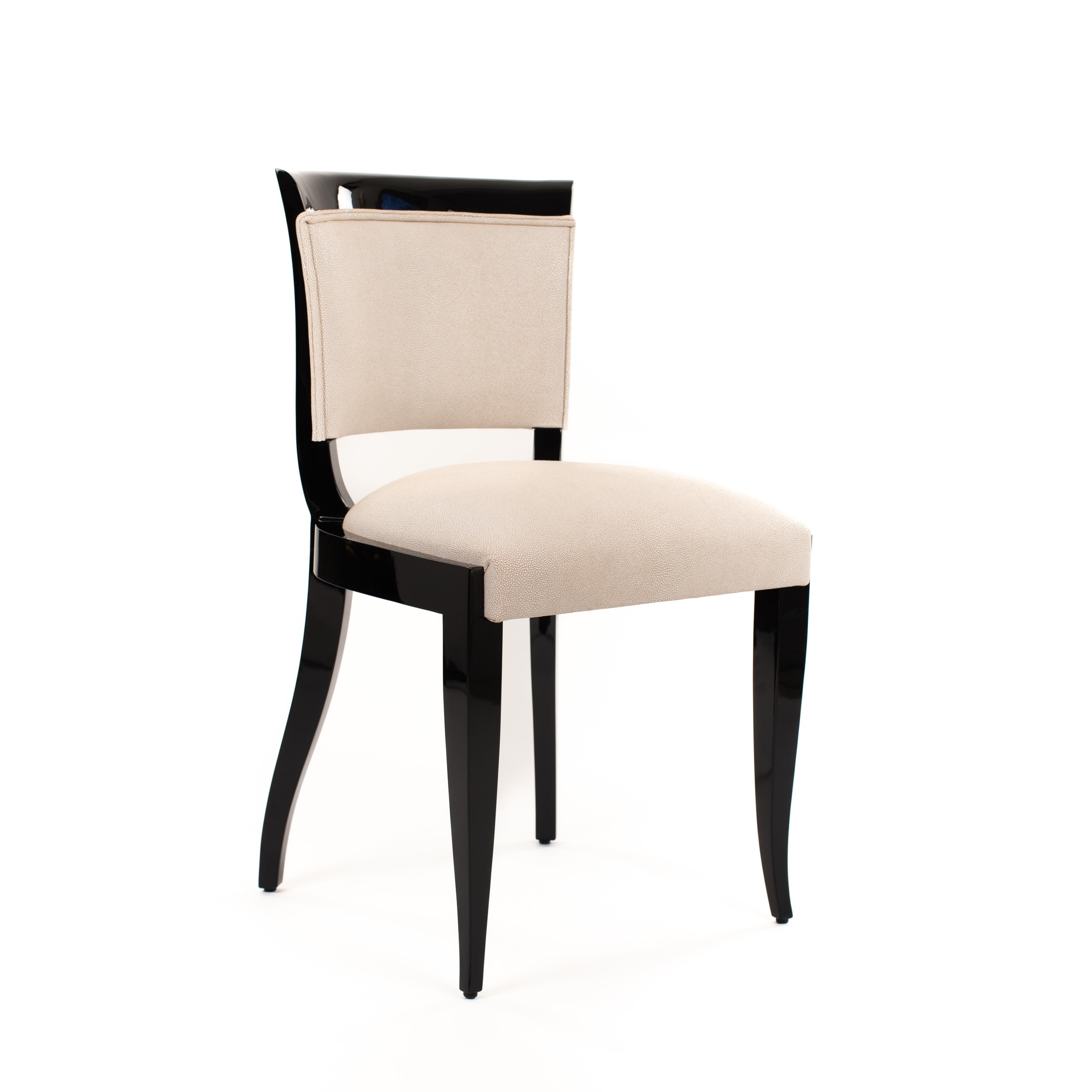 Chaise de bureau Art Déco Noir Laqué Raydesign cuir 1920s en vente 2