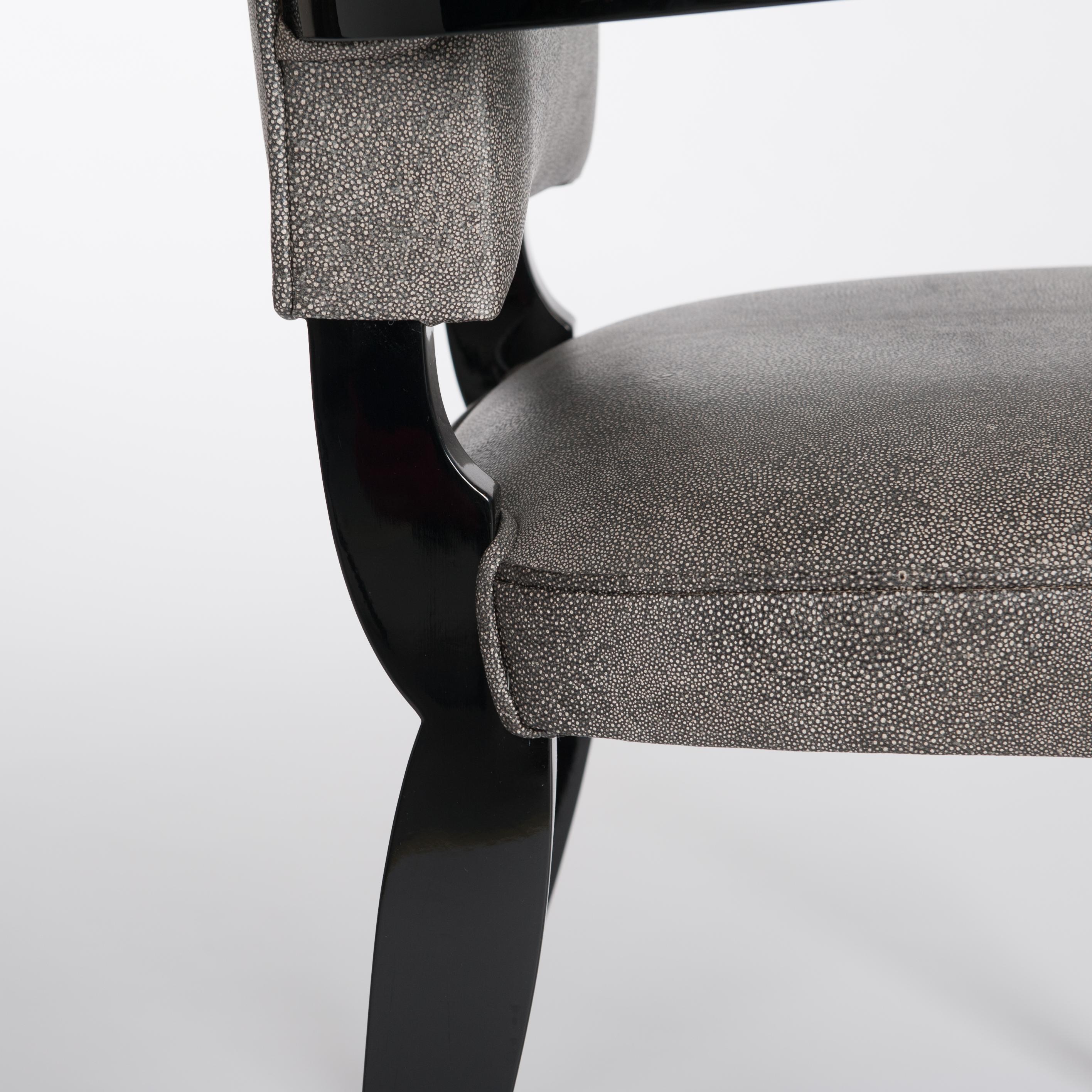 Französischer Art Déco Bürostuhl Schwarz Hochglanzlack Raydesign Leder 1930er Jahre (Mitte des 20. Jahrhunderts) im Angebot