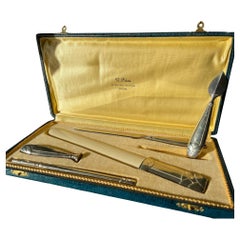 French Art Deco Office Set 1925 Silver and Ivoirine